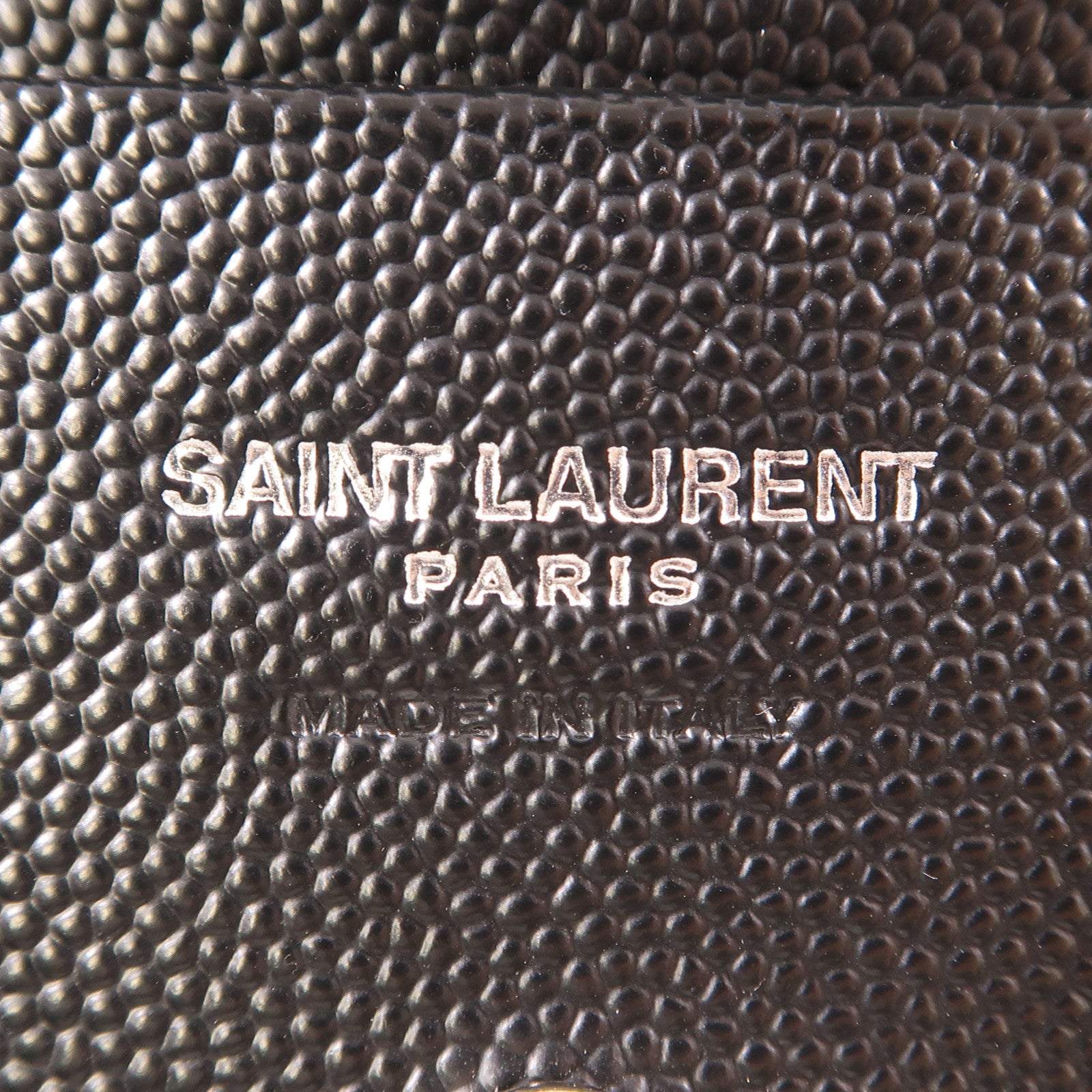 SAINT LAURENT 牛皮皮革Wallet銀扣錢包黑色