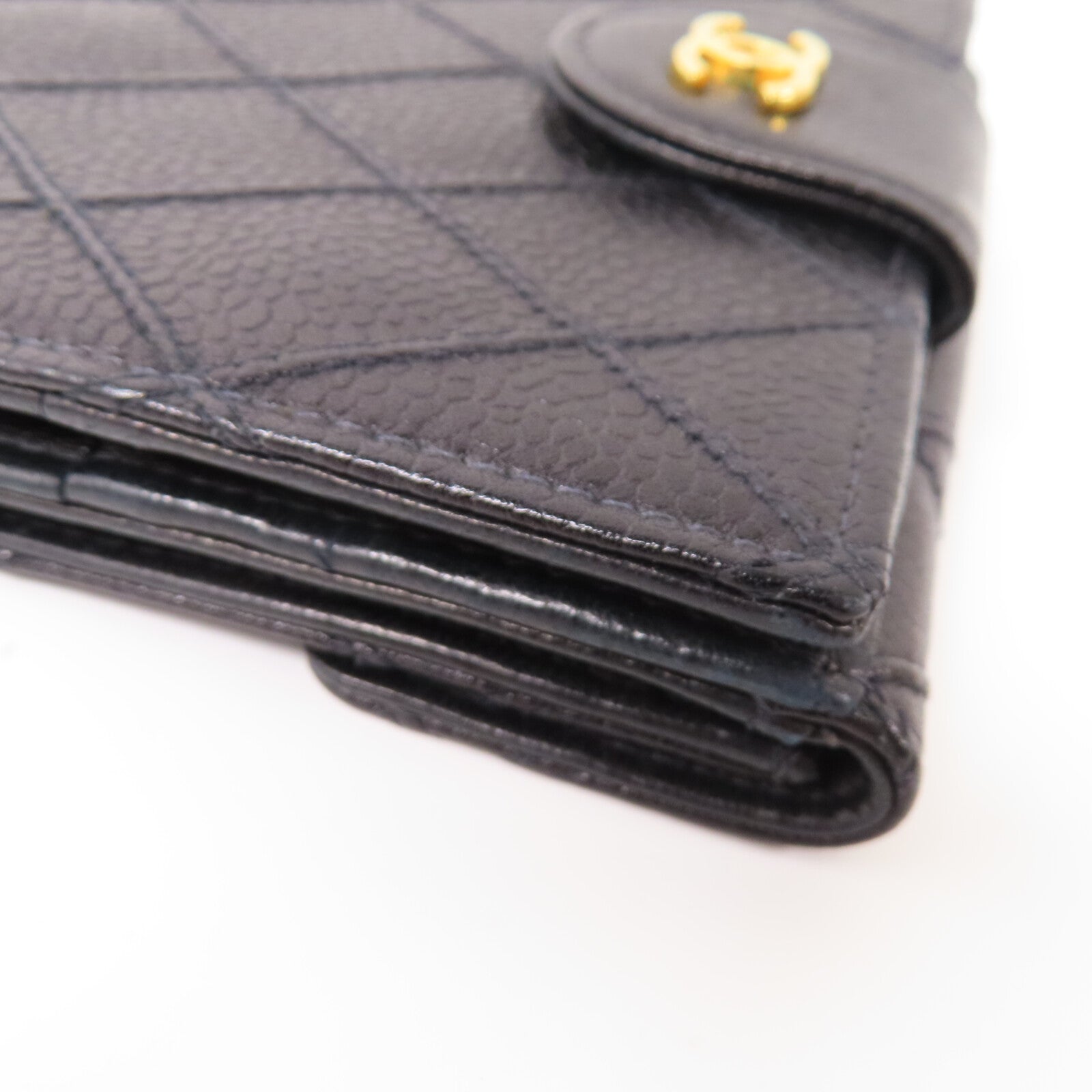 CHANEL 牛皮皮革Wallet金扣錢包