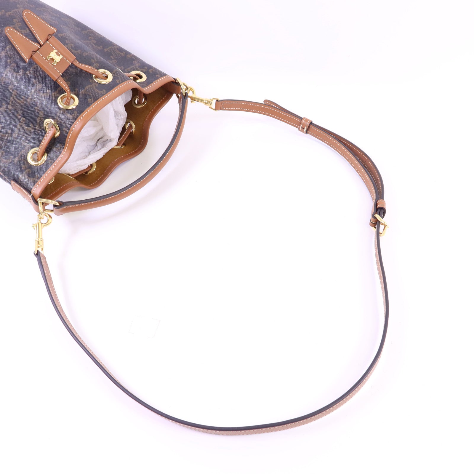 CELINE 塗層帆布Teen Clara金扣手挽肩背兩用袋