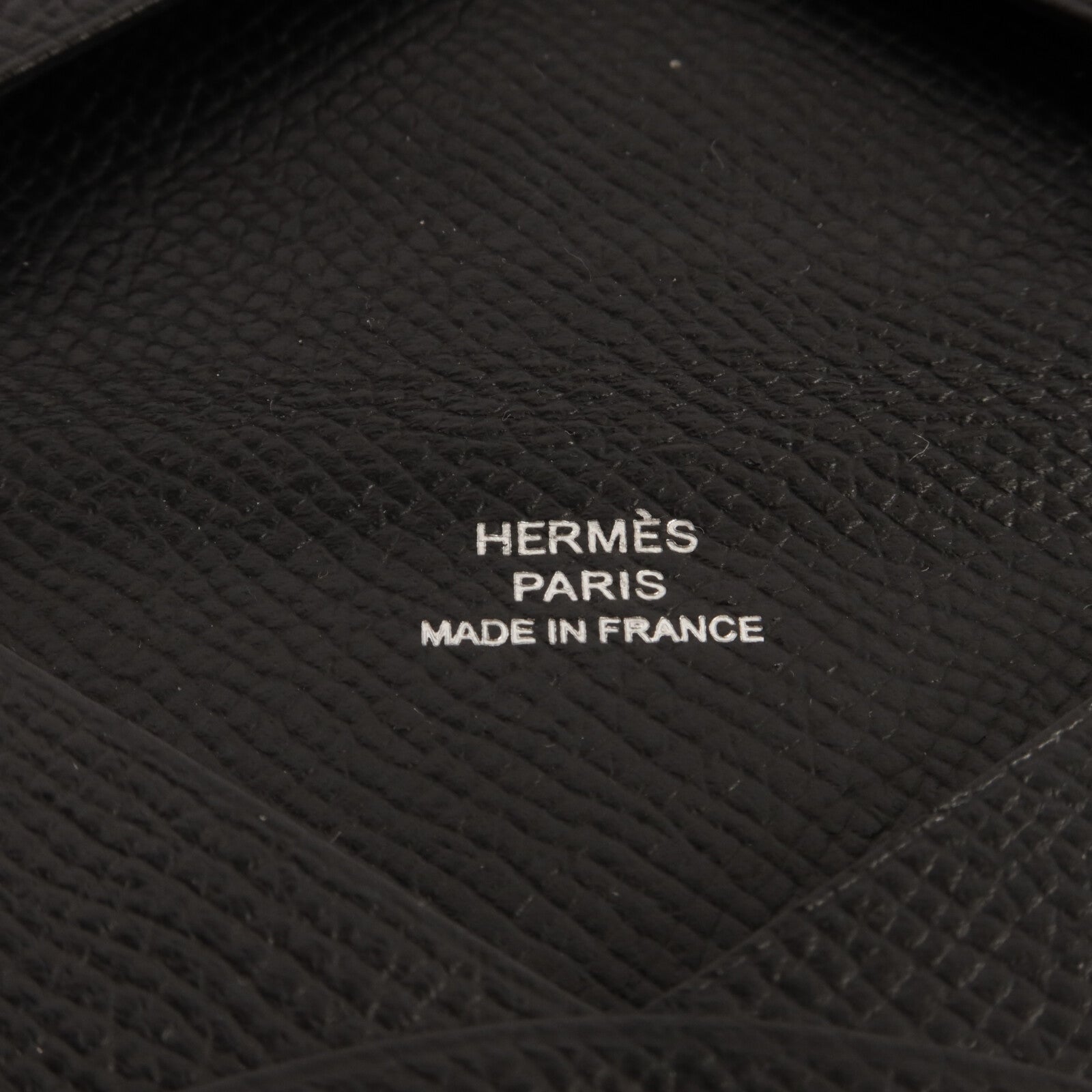 HERMES Epsom皮革Calvi卡片套Noir