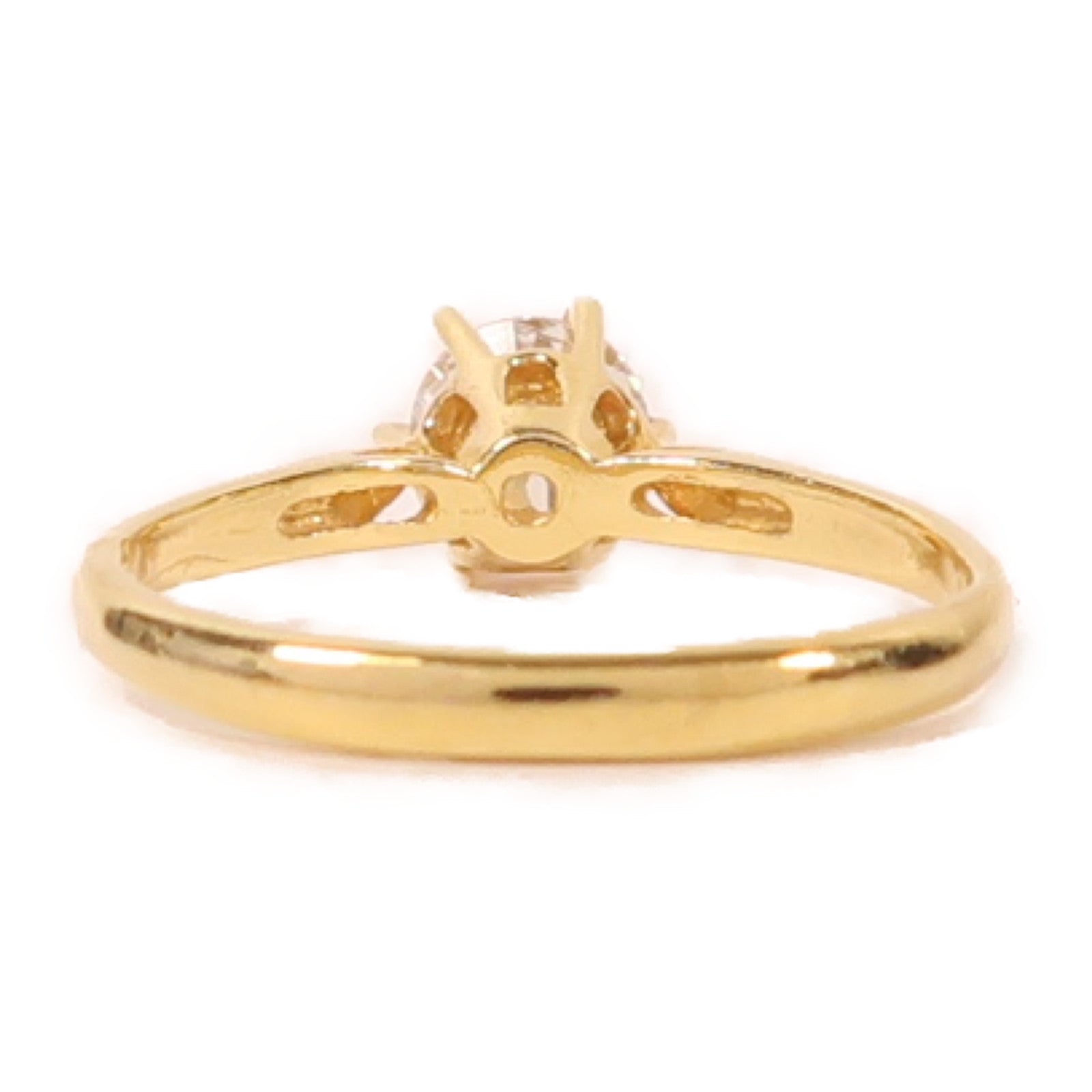 Jewelry Diamond Ring 2.1g 18K Yellow Gold US#5.25