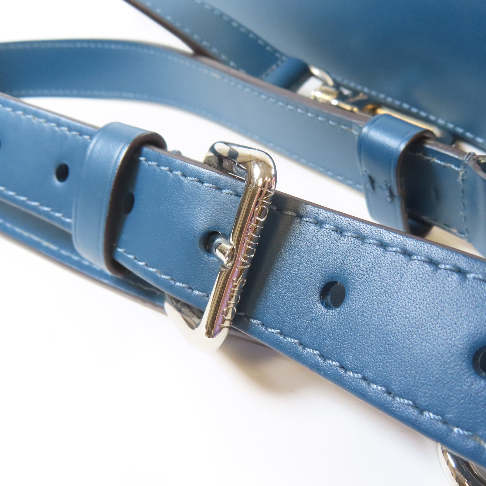 LOUIS VUITTON 【激減優惠】Epi Porte Documents Jour銀扣手挽肩背兩用袋藍色