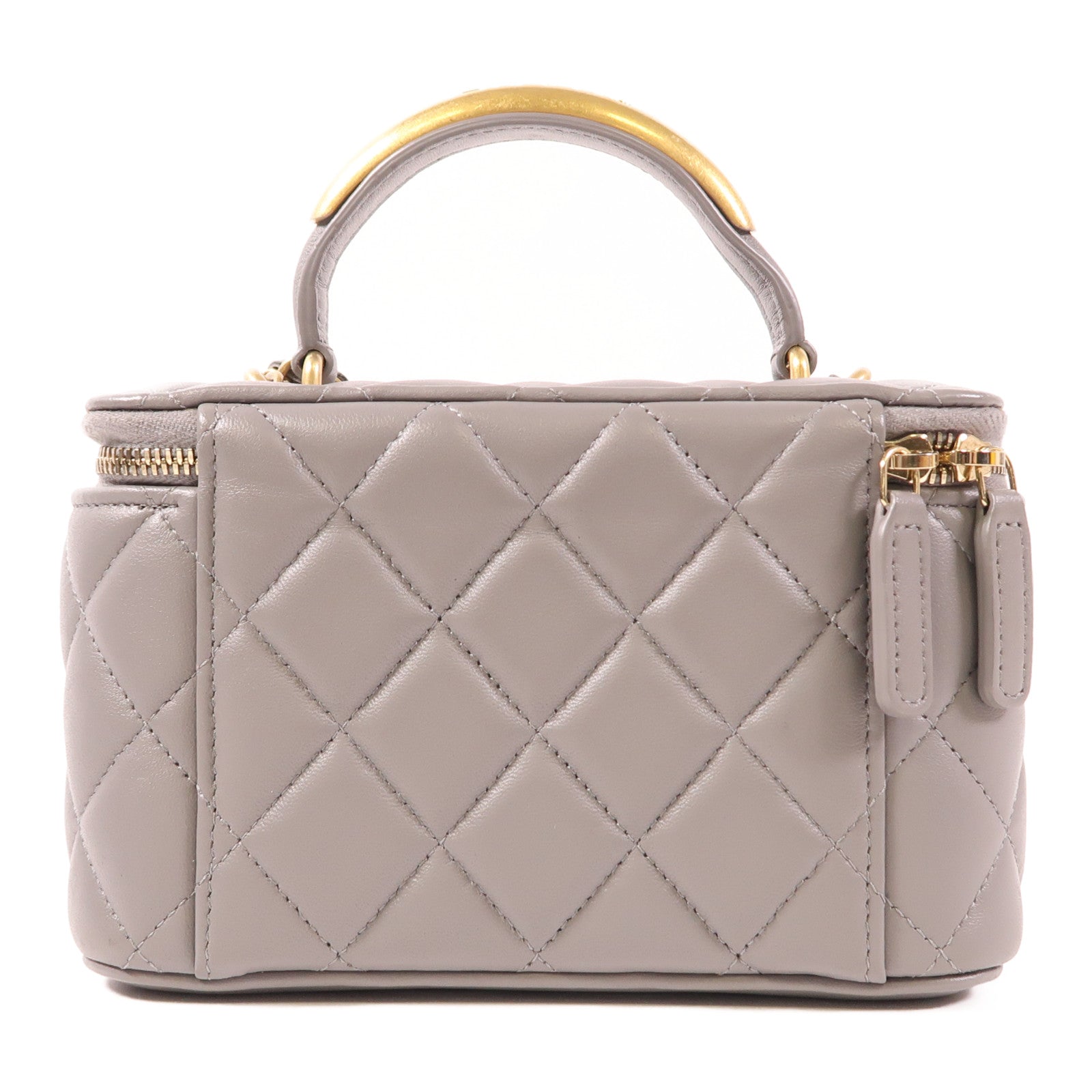 CHANEL 羊皮皮革Vanity Case金扣手挽肩背兩用袋