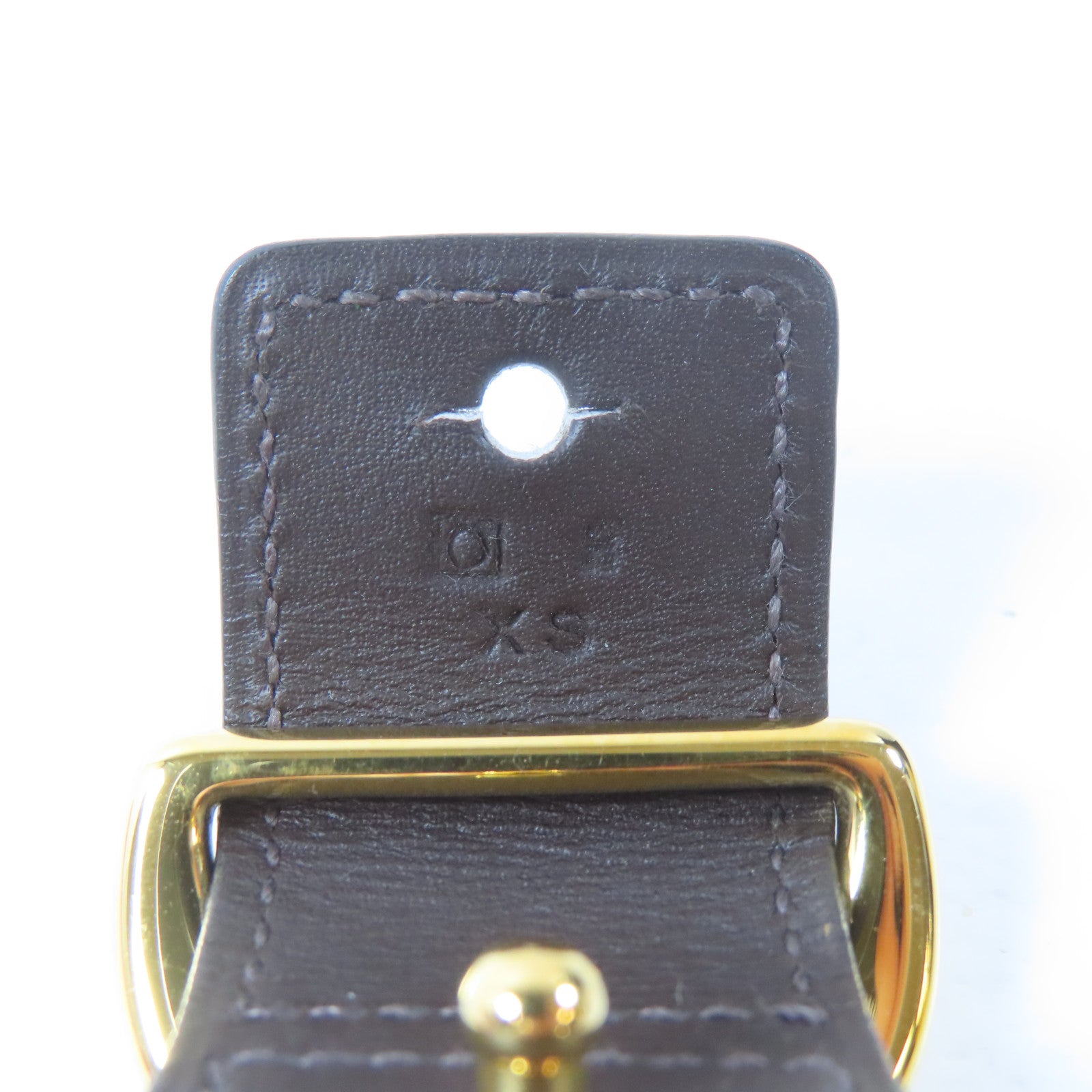 HERMES 【激減優惠】Swift皮革/金屬Pavane Bracelet金扣手鐲Chocolate/啡色Hermes#XS/#14.75cm