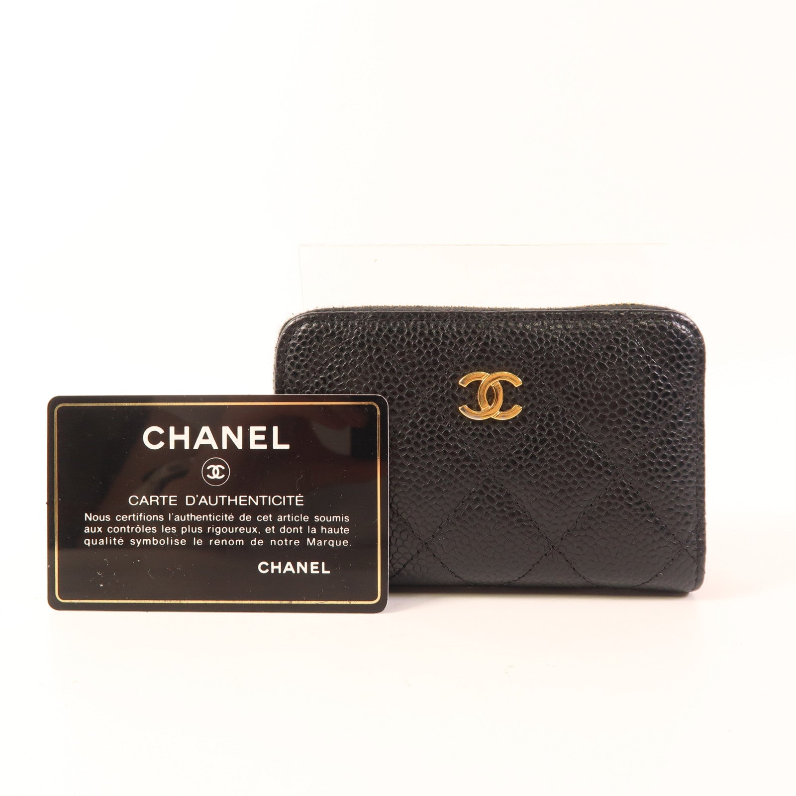 CHANEL 牛皮皮革Card/Coin Purse金扣零錢包/卡片套