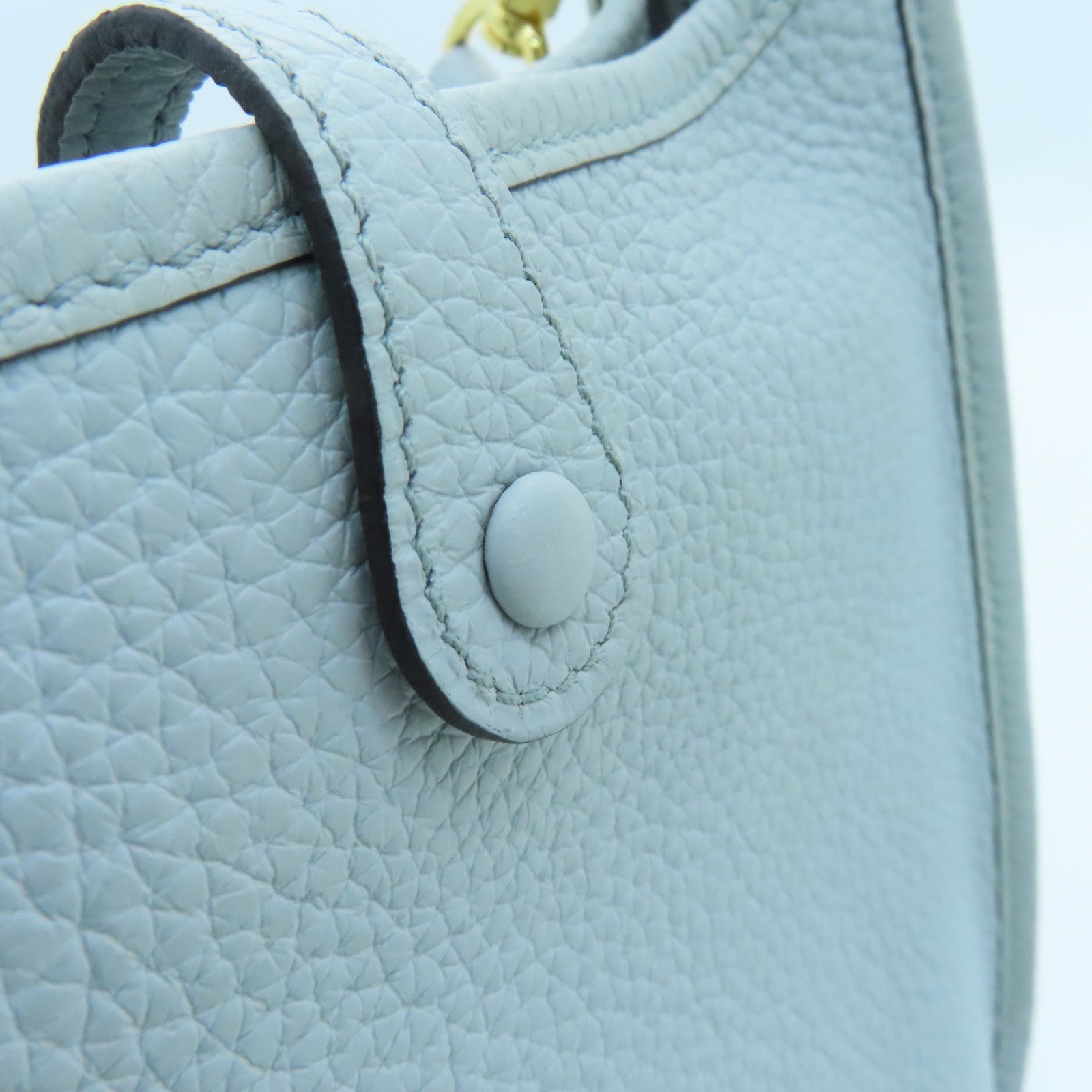 HERMES Clemence Leather Evelyne TPM Bleu Pale