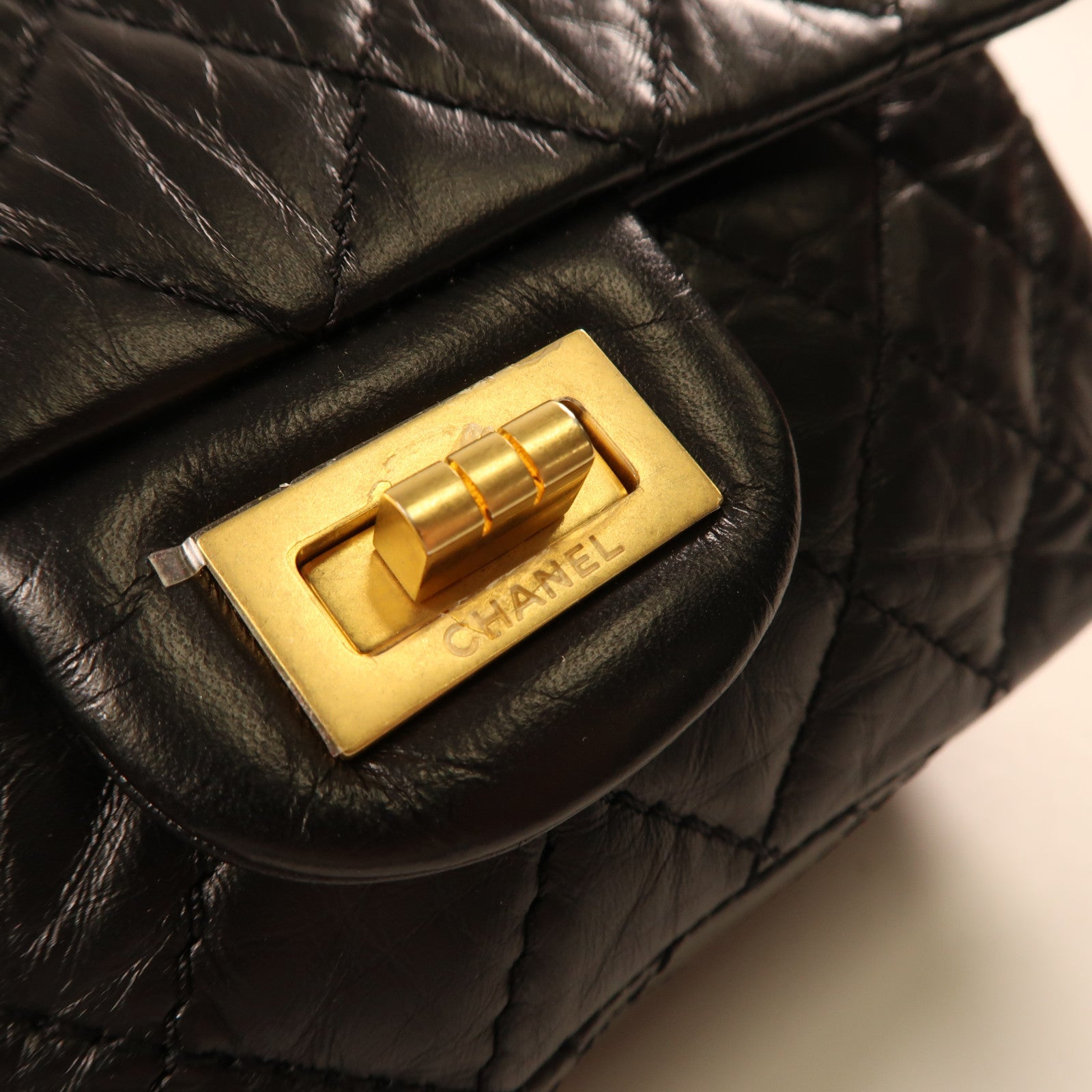 CHANEL 牛皮皮革2.55 20金扣手挽肩背兩用袋黑色