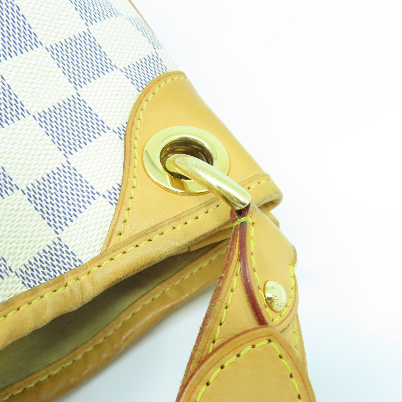 LOUIS VUITTON 【激減優惠】Damier Azur Galliera PM金扣肩背袋白色