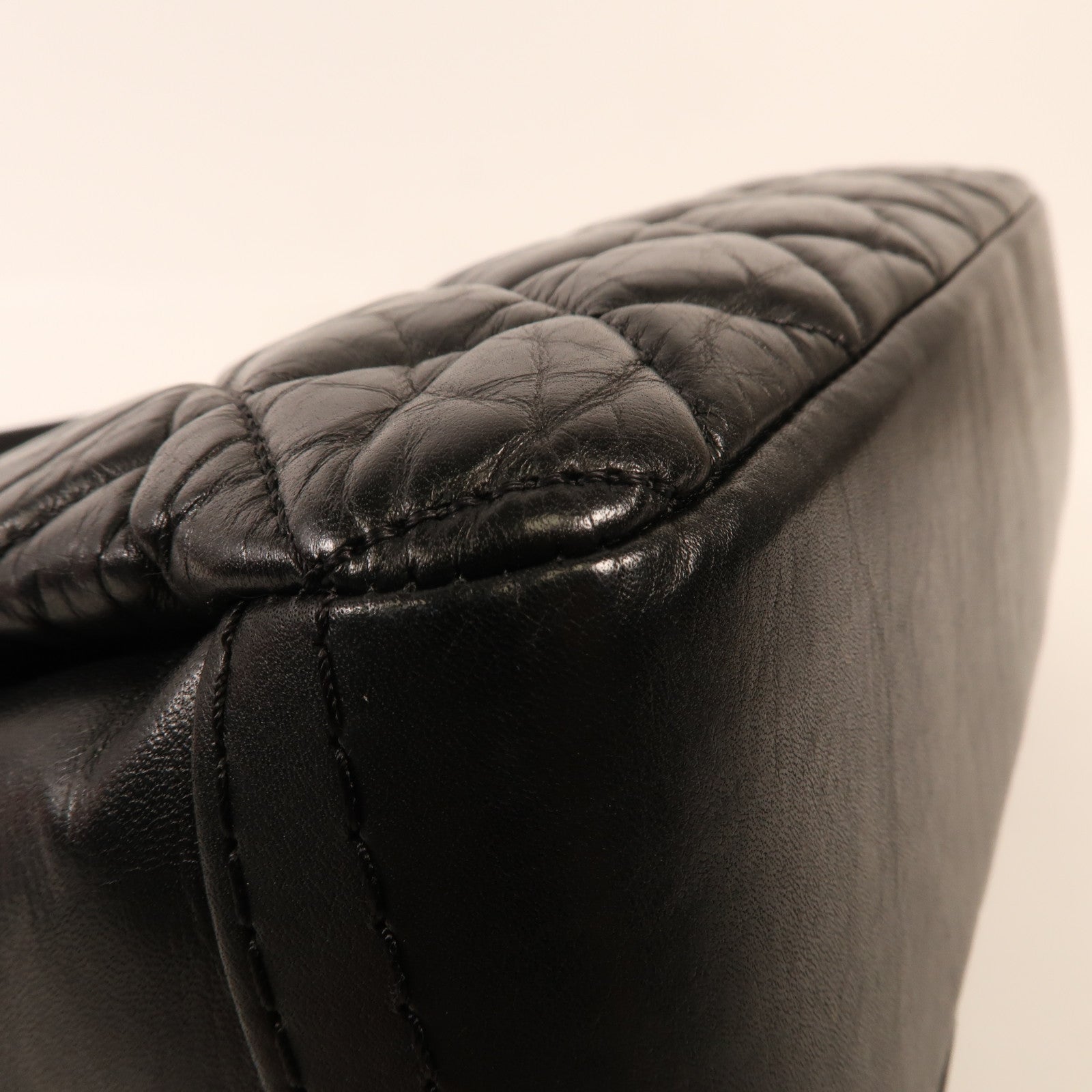 CHANEL 牛皮皮革Chain Shoulder銀扣鏈帶肩背袋