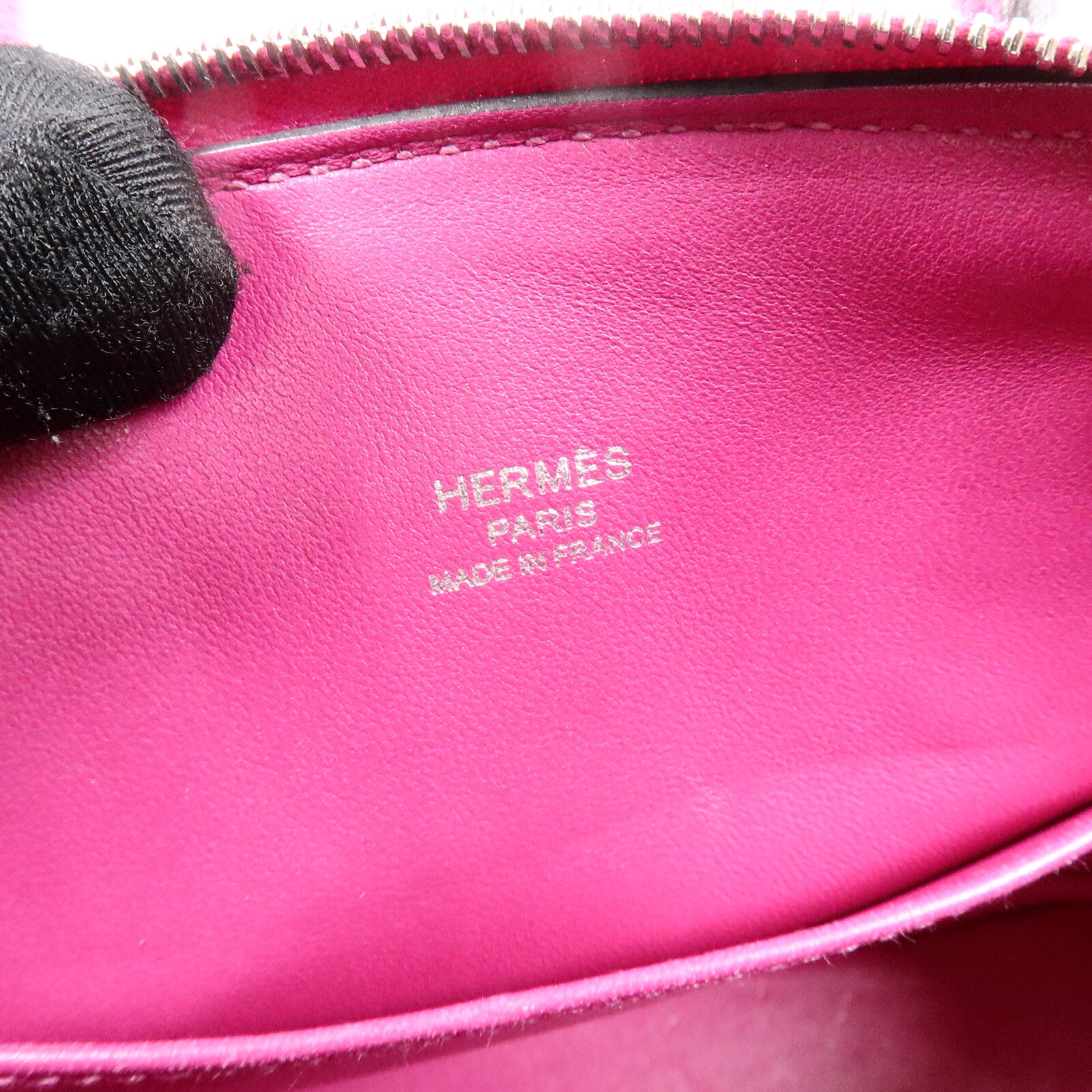 HERMES Chevre皮革Mini Bolide手挽肩背兩用袋Rose Pourpre
