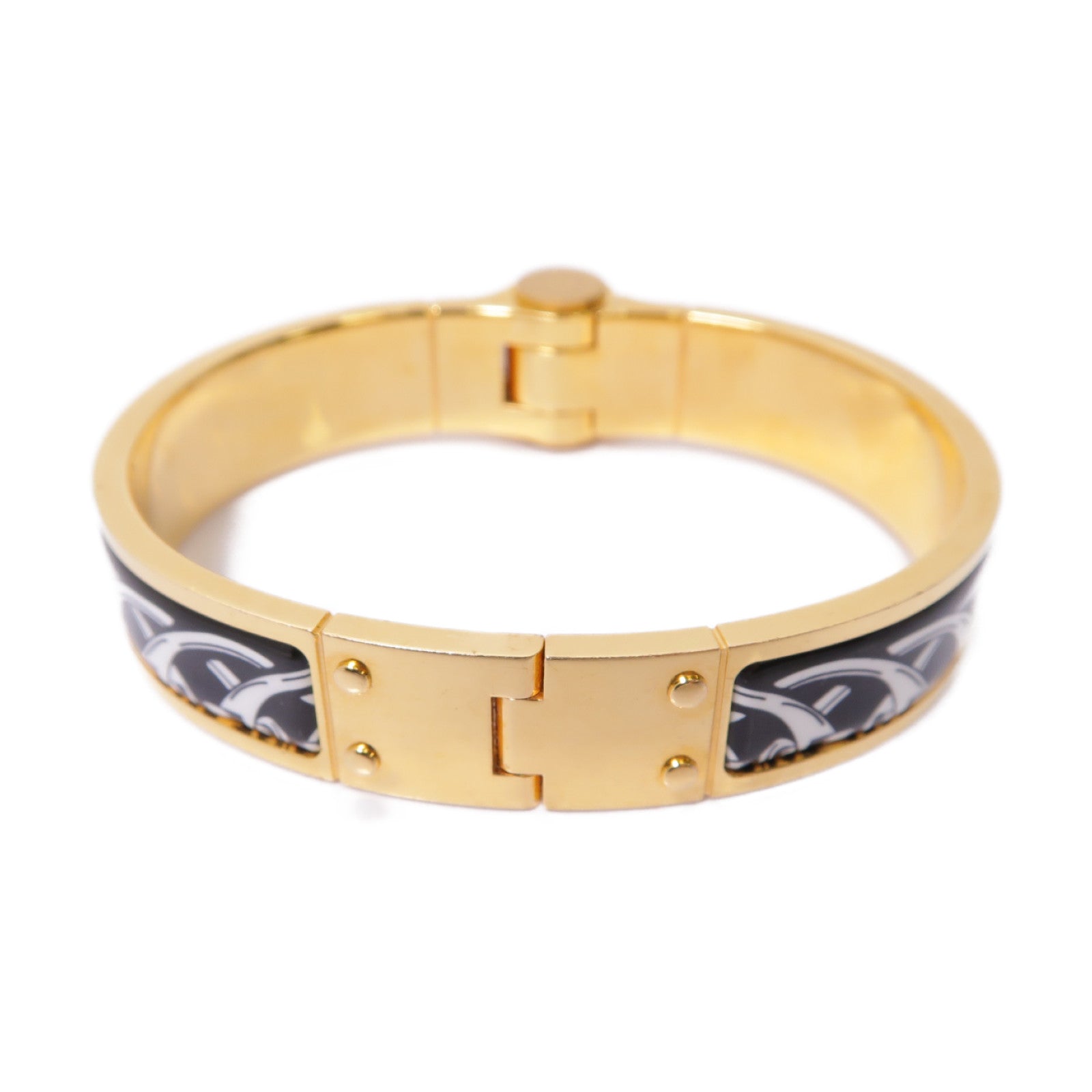 HERMES 【激減優惠】琺瑯/金屬Bangle手鐲黑色/白色/金色