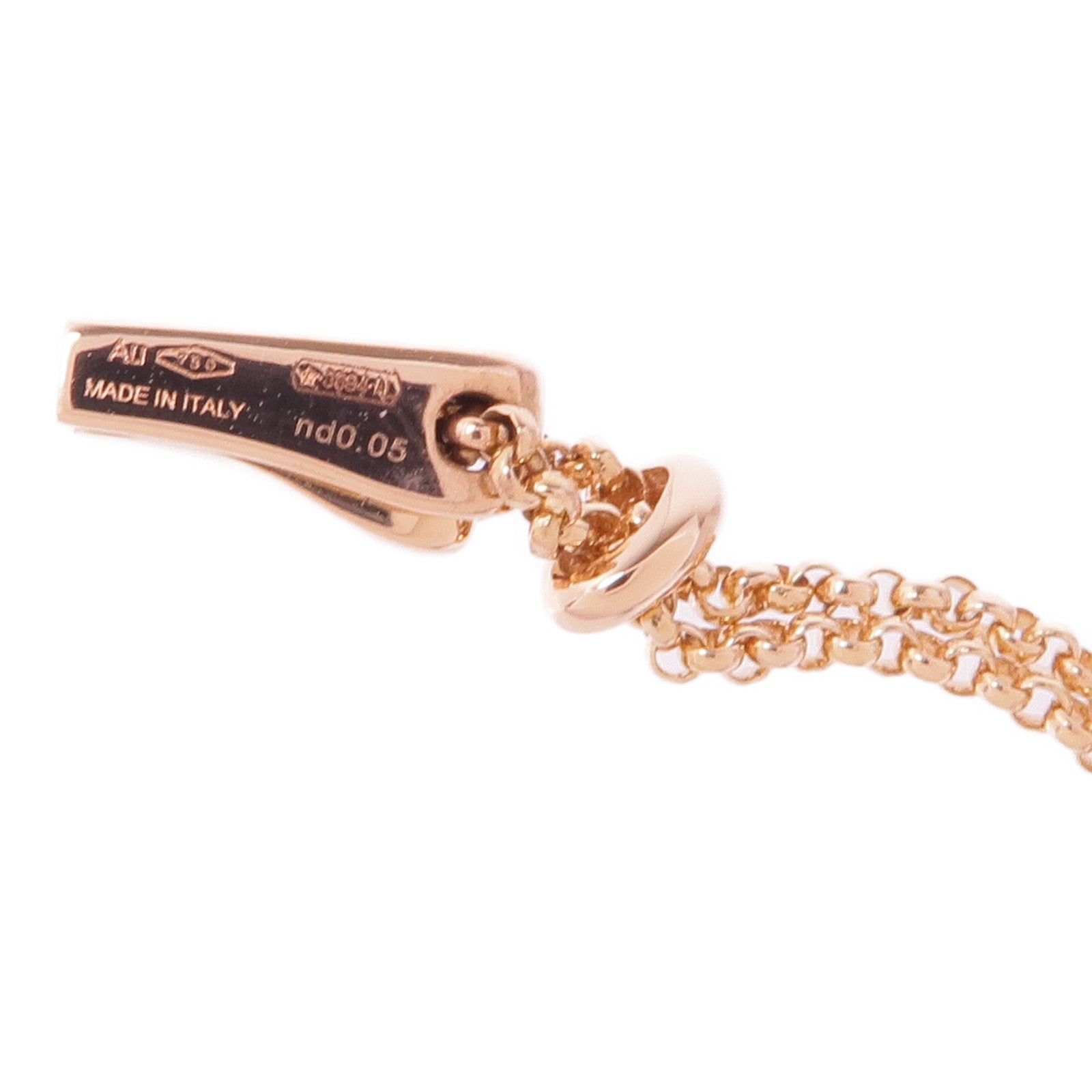 BVLGARI 18K玫瑰金Gelati珍珠母貝/鑽石手鏈