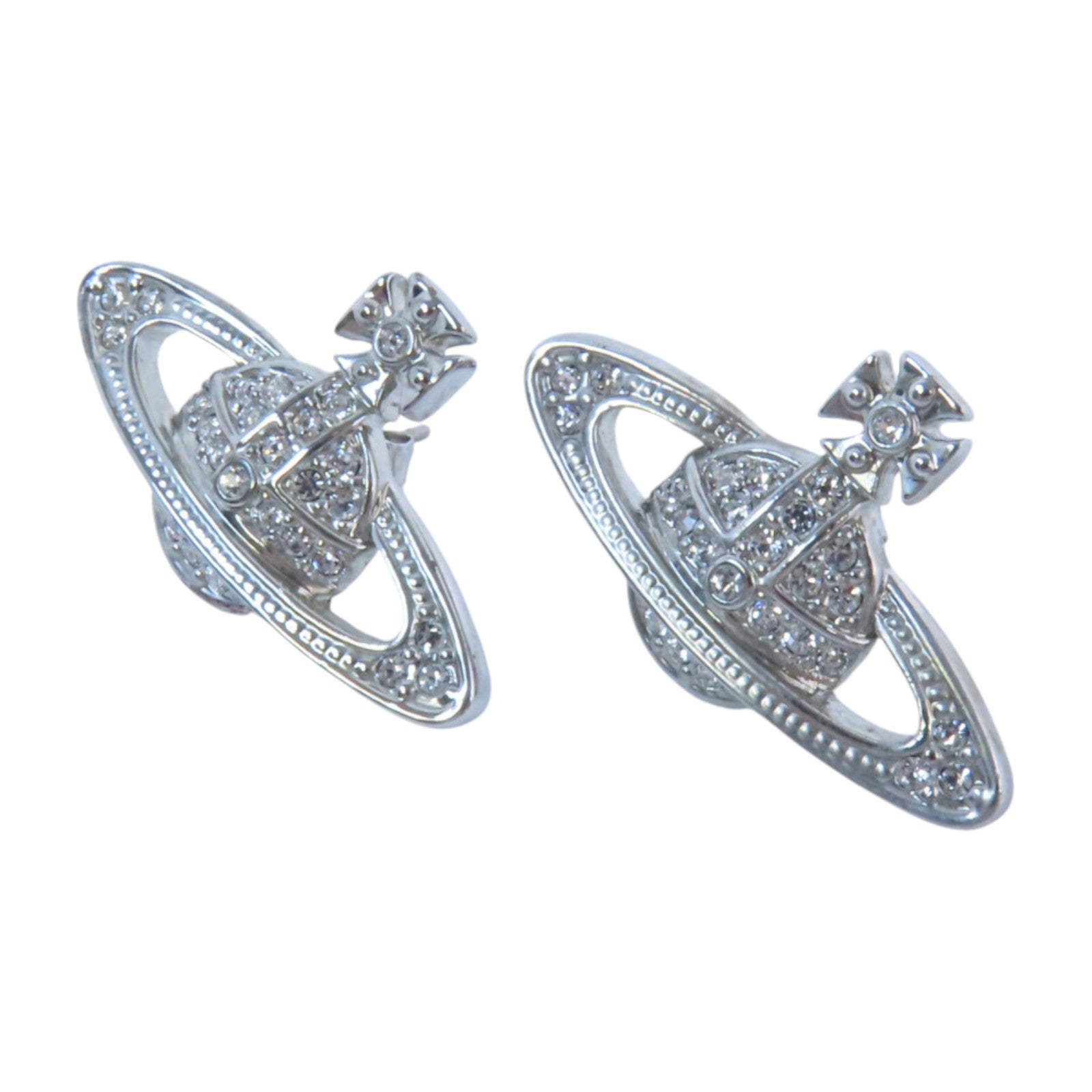 Vivienne Westwood 金屬/水鑽Earrings銀扣耳環