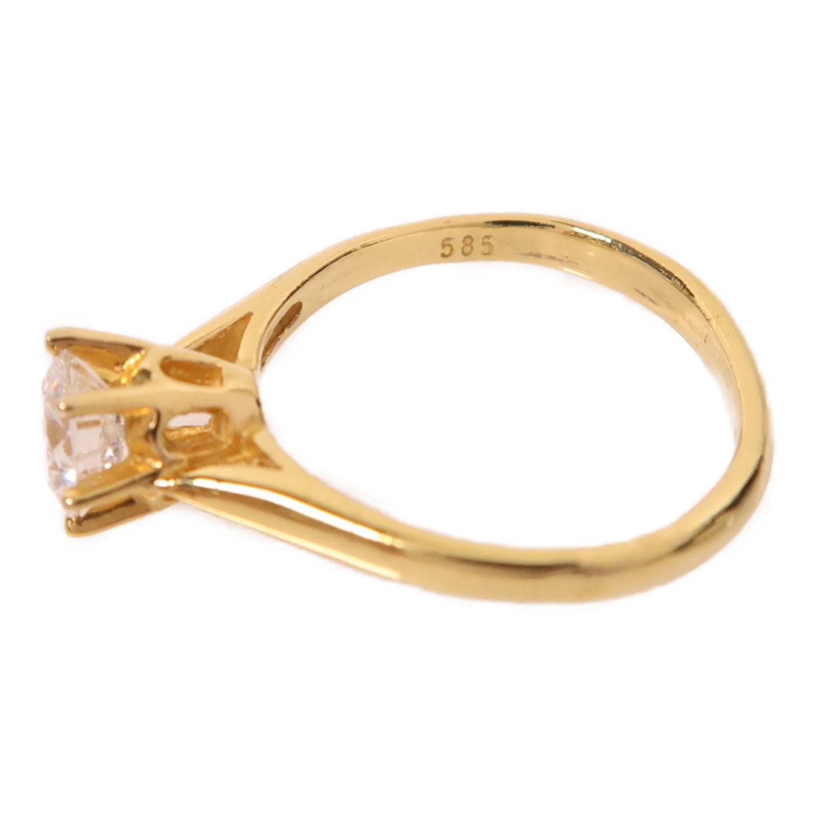 Jewelry Diamond Ring 2.1g 18K Yellow Gold US#5.25