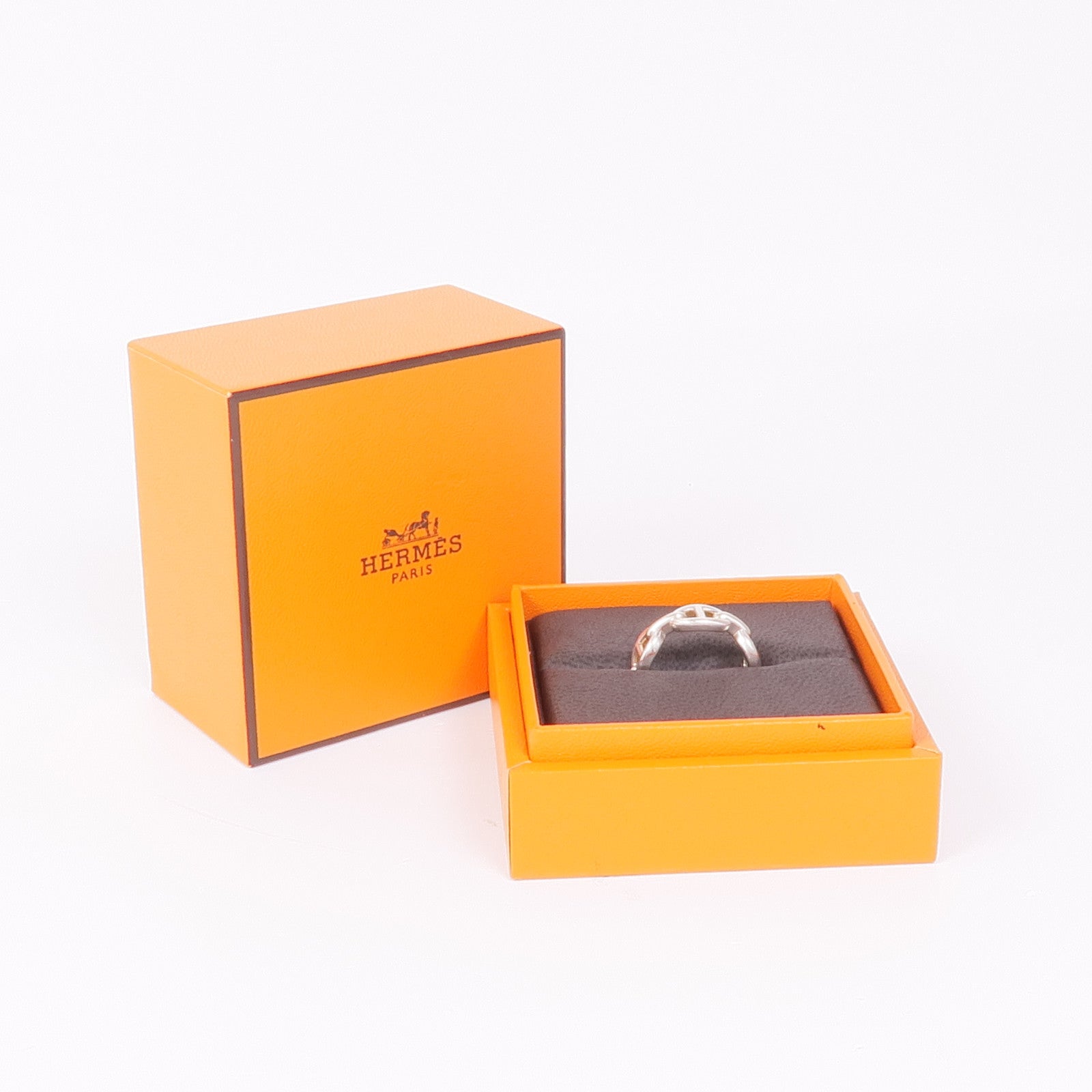 HERMES 925純銀Chaine d'ancre Enchainee Ring戒指Hermes#51/US#5.5