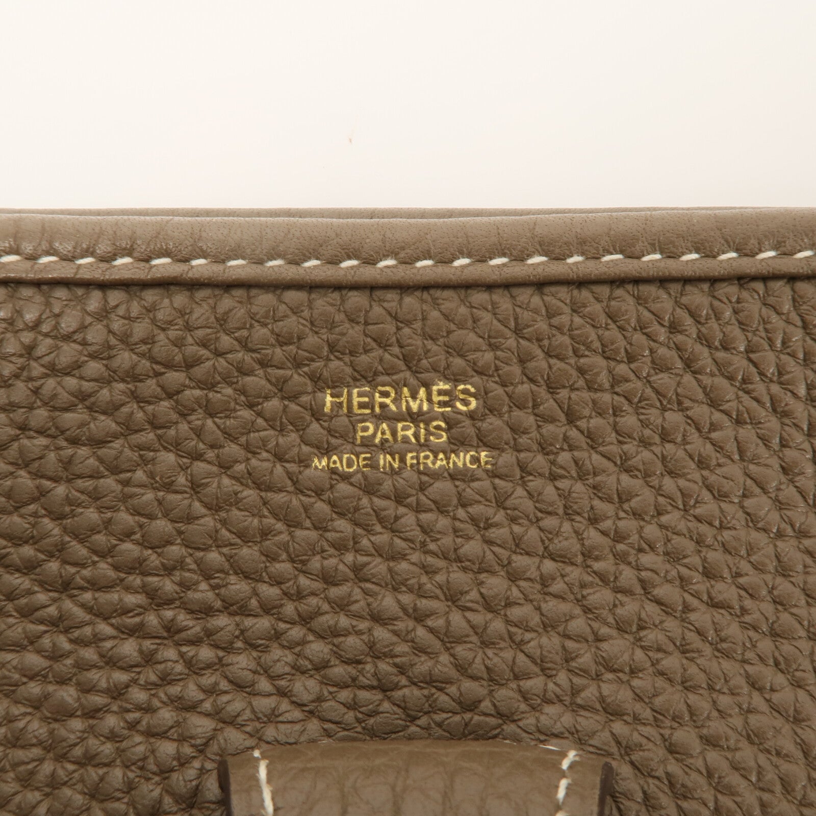 HERMES Clemence皮革Evelyne PM肩背袋Etoupe