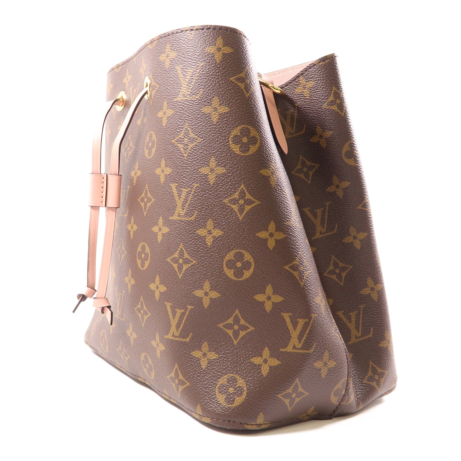 LOUIS VUITTON Monogram Neo Noe金扣手挽肩背兩用袋棕色/粉紅色