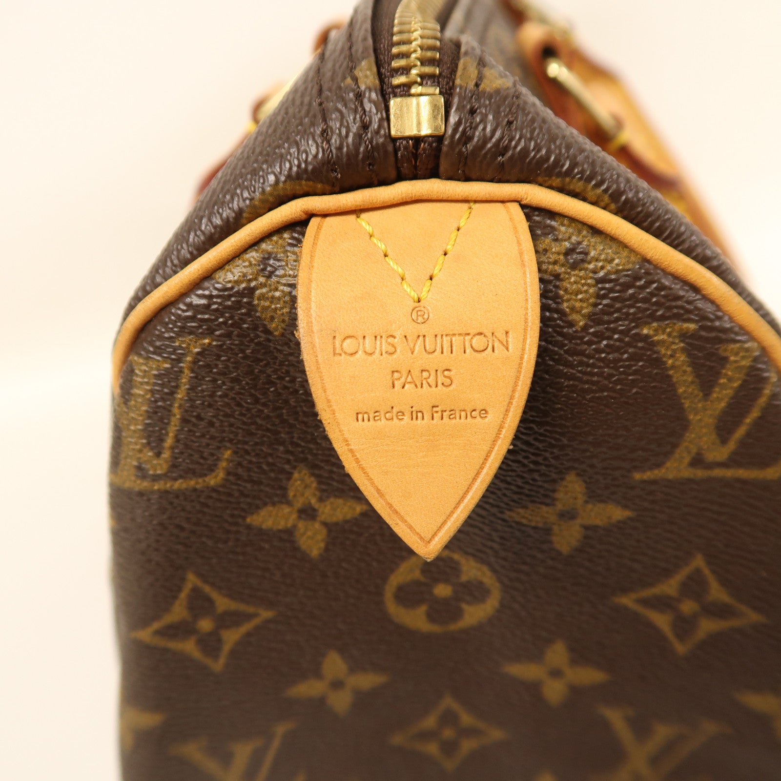 LOUIS VUITTON Monogram Speedy 30金扣手挽袋棕色