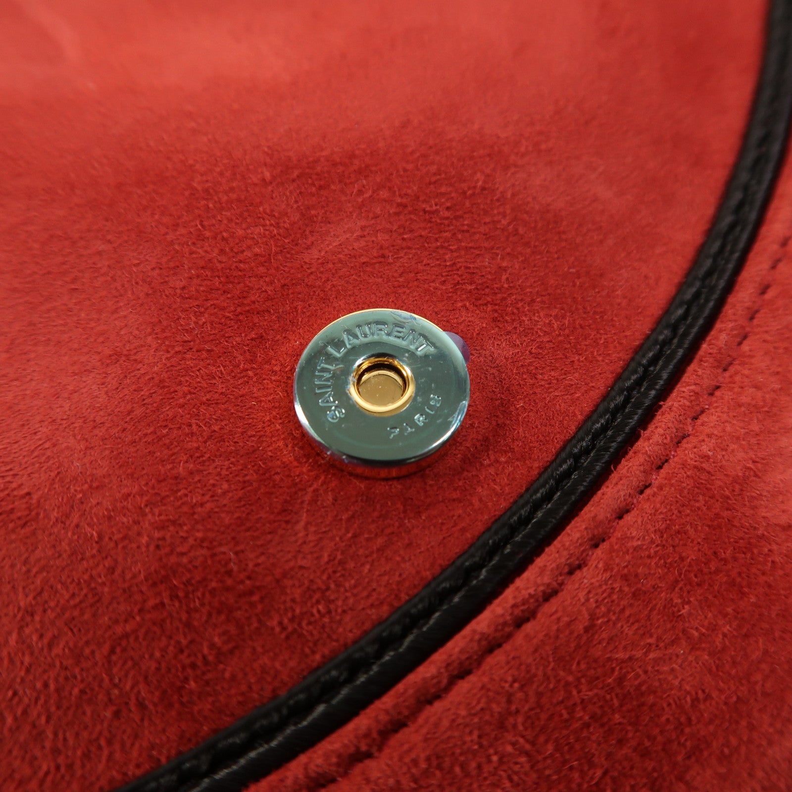 SAINT LAURENT 麂皮皮革Shoulder Bag金扣肩背袋