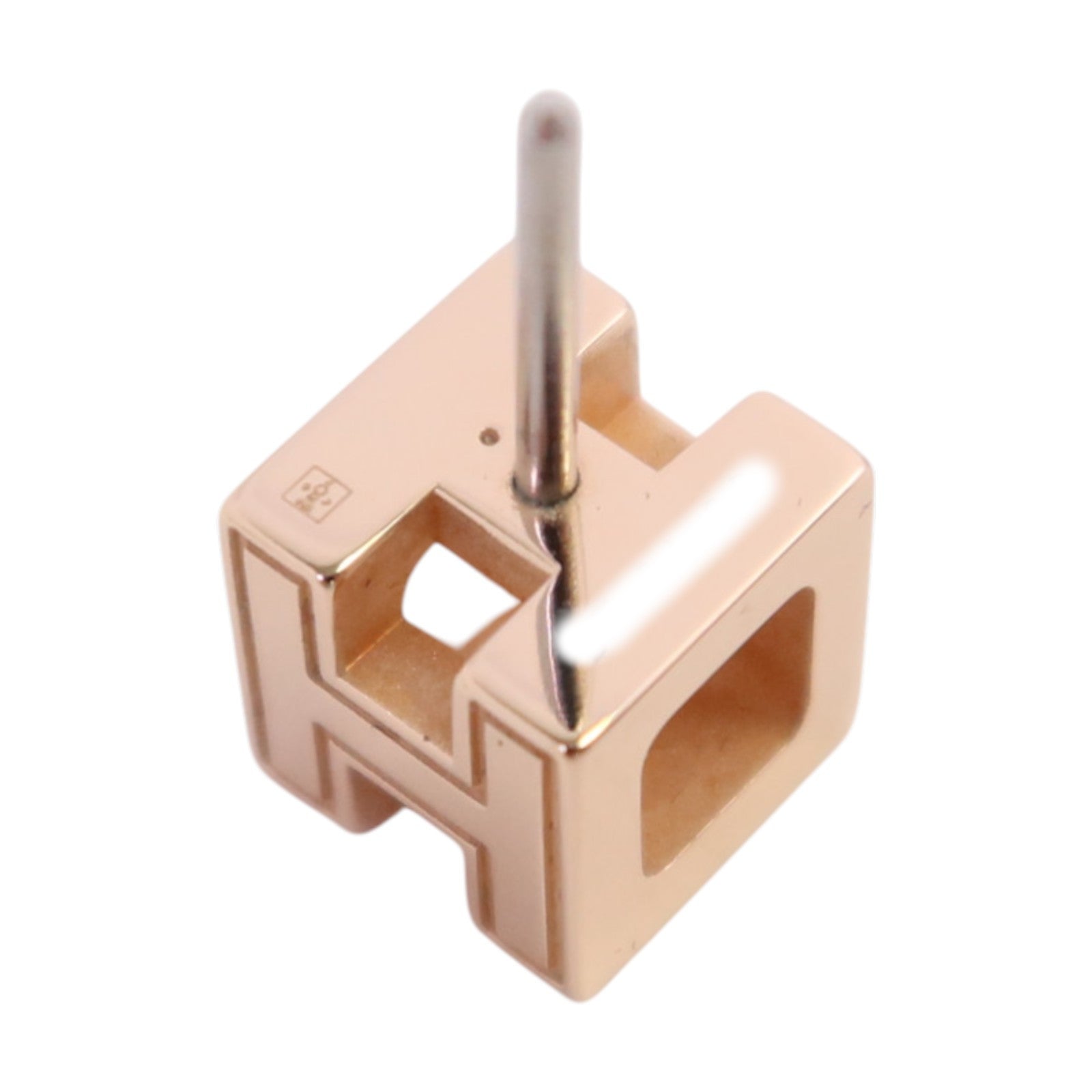 HERMES 【激減優惠】金屬/琺瑯H Cube Earrings金扣耳環