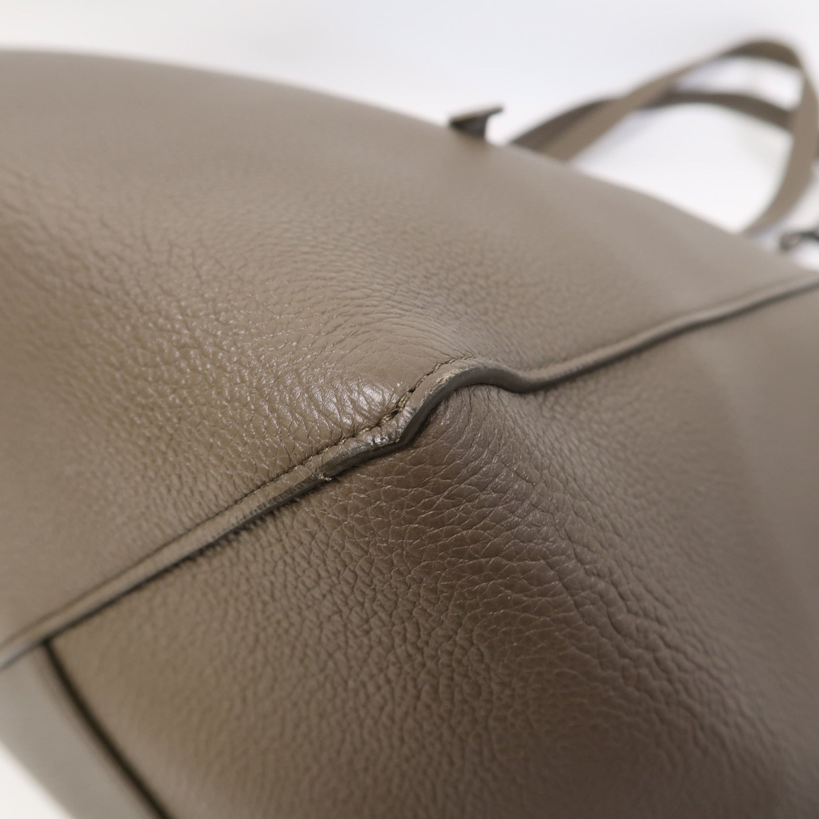 CELINE 牛皮皮革Small Cabas Phantom金扣肩背袋灰色