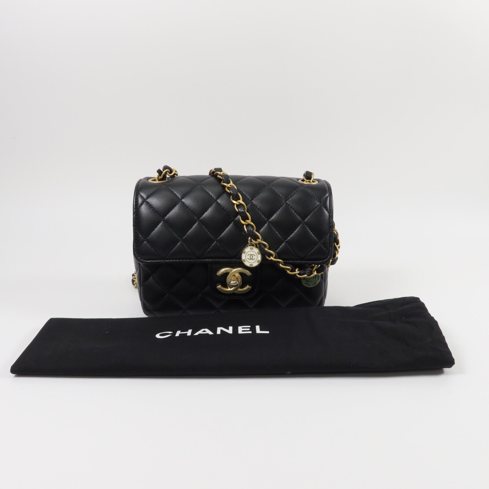 CHANEL 羊皮皮革Chain Shoulder鏈帶肩背袋