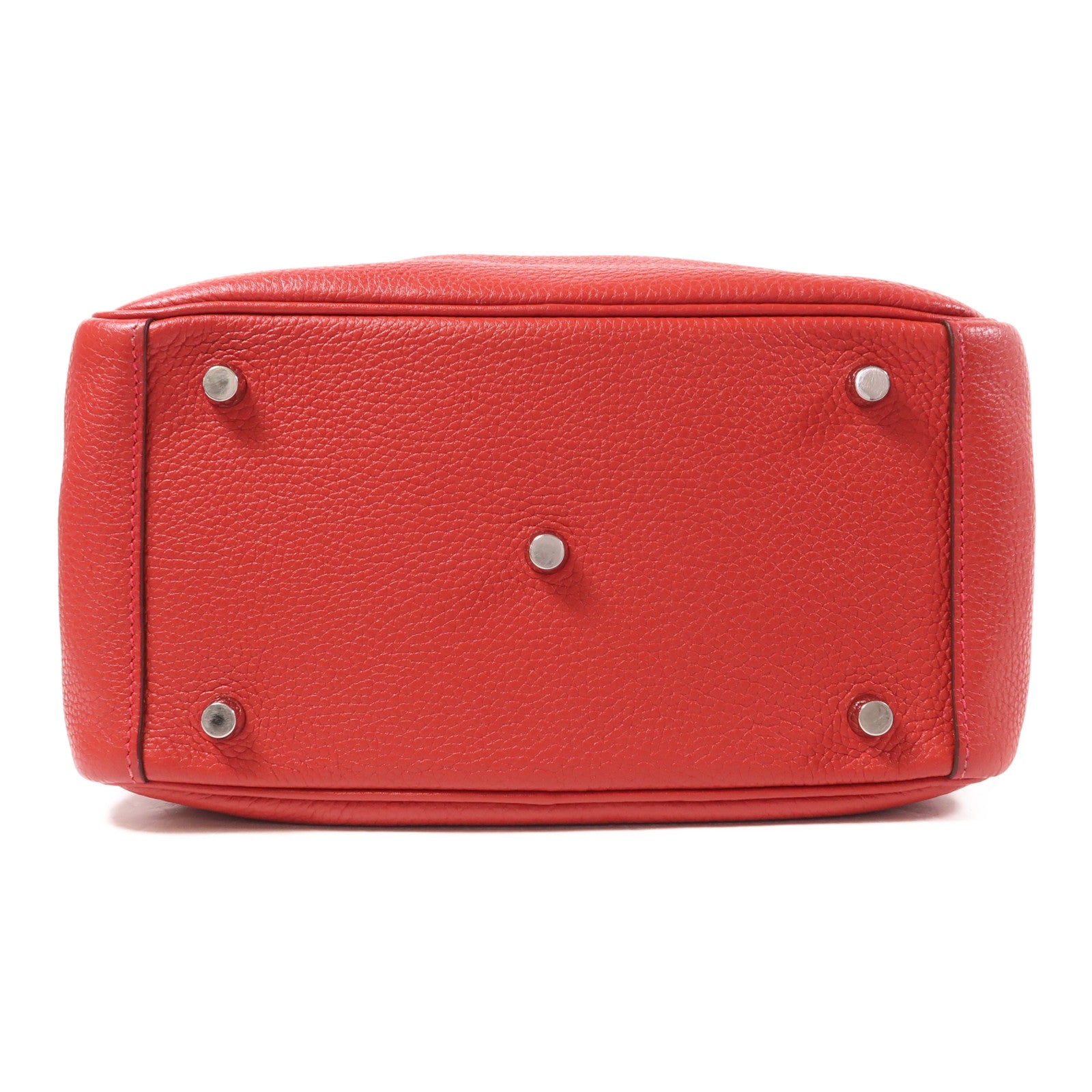 HERMES PHW Lindy 26 2 Way Shoulder Bag Clemence Leather S5 Rouge Tomate