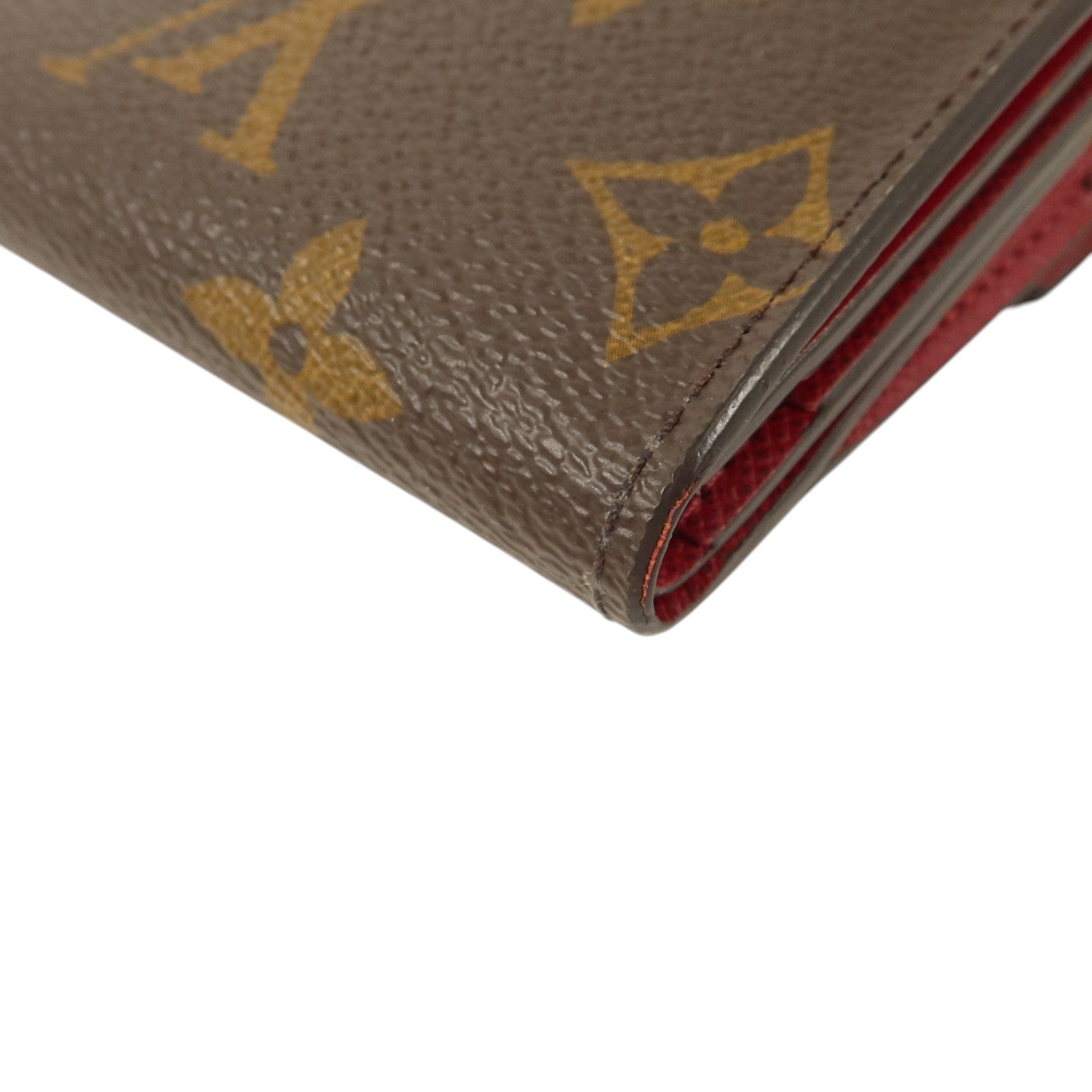 LOUIS VUITTON Monogram/牛皮皮革Zoe Wallet金扣錢包