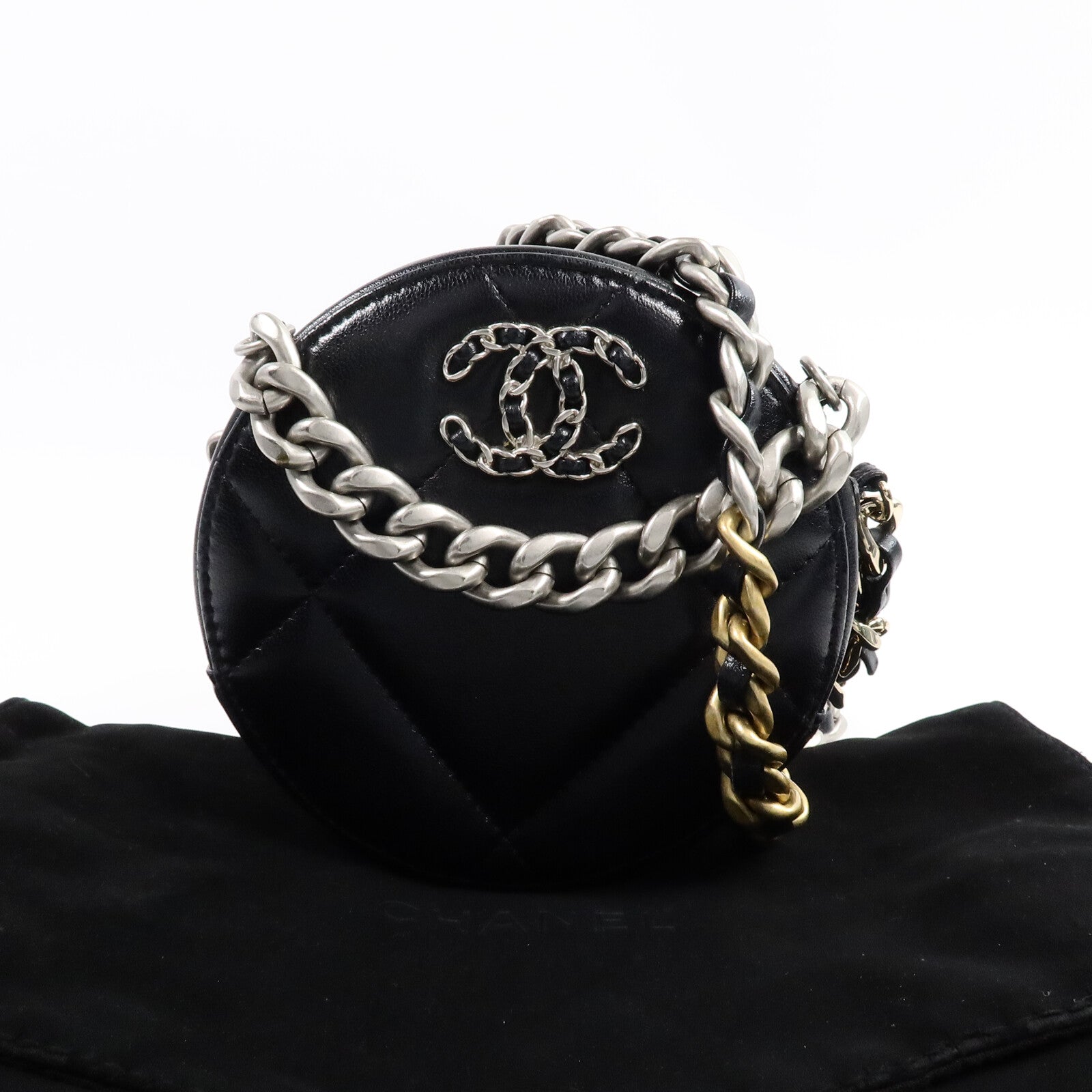 CHANEL 羊皮皮革Chanel 19 Round Chain肩背袋