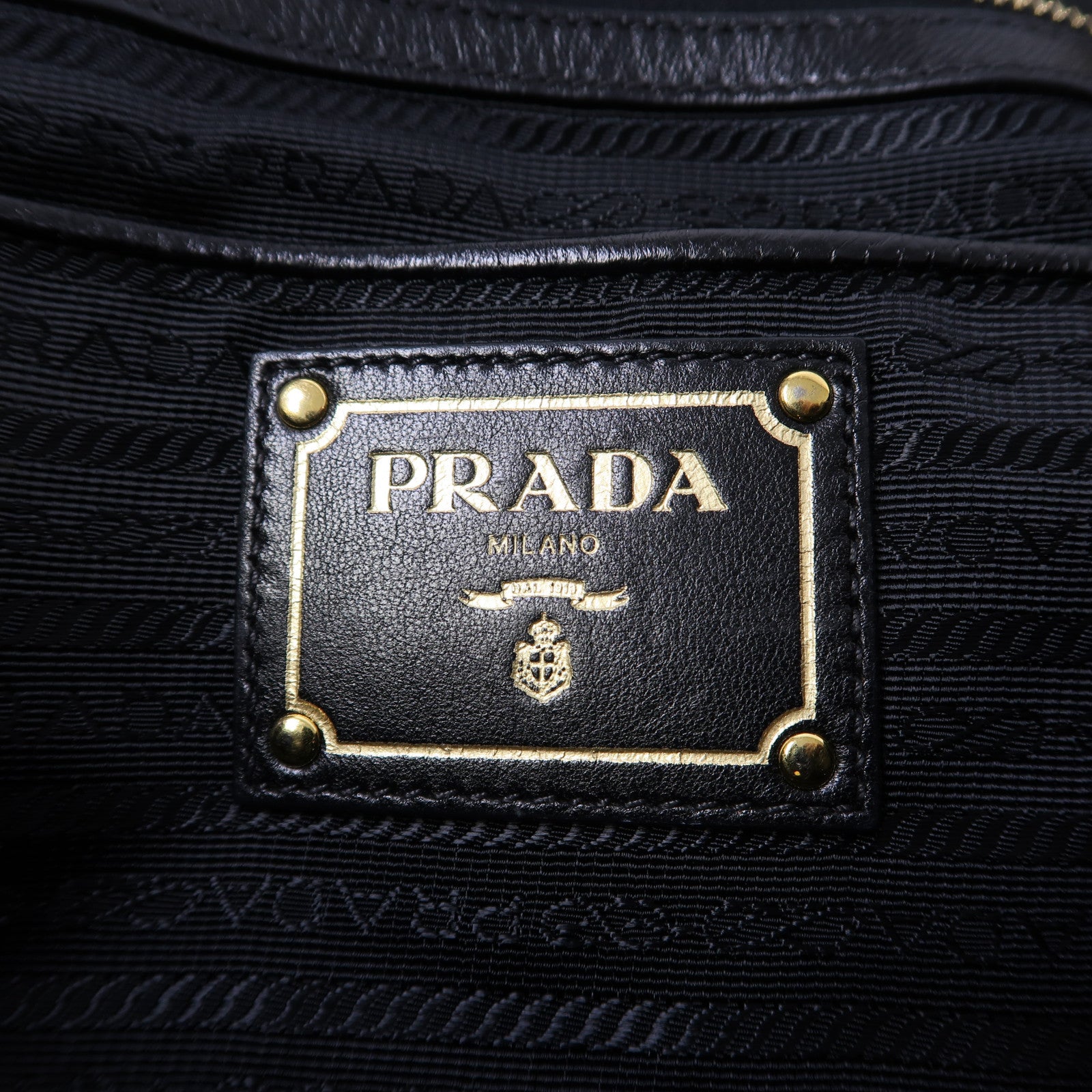 PRADA 尼龍Hand Bag金扣手挽肩背兩用袋黑色