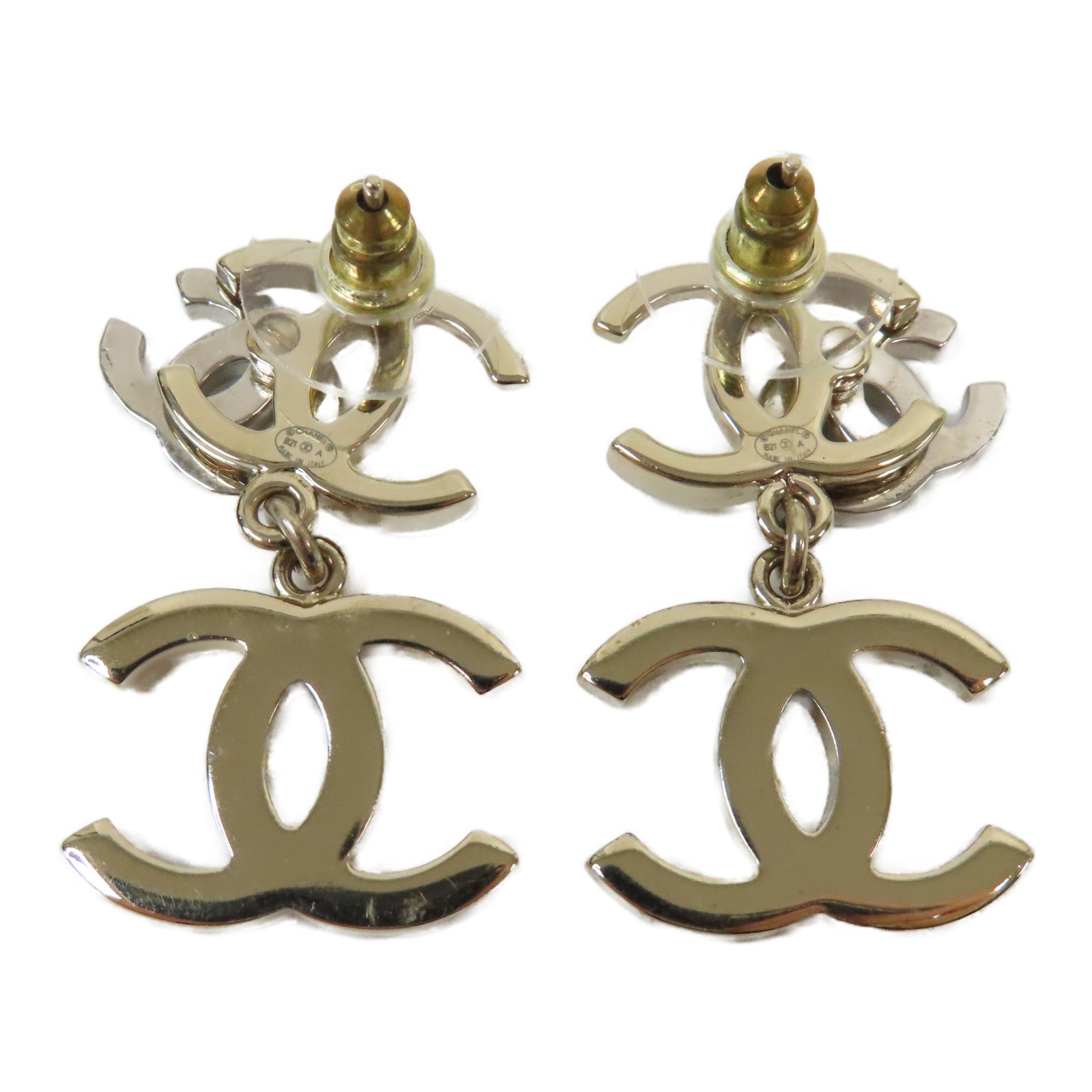 CHANEL PVC/金屬Earrings耳環金色/白色