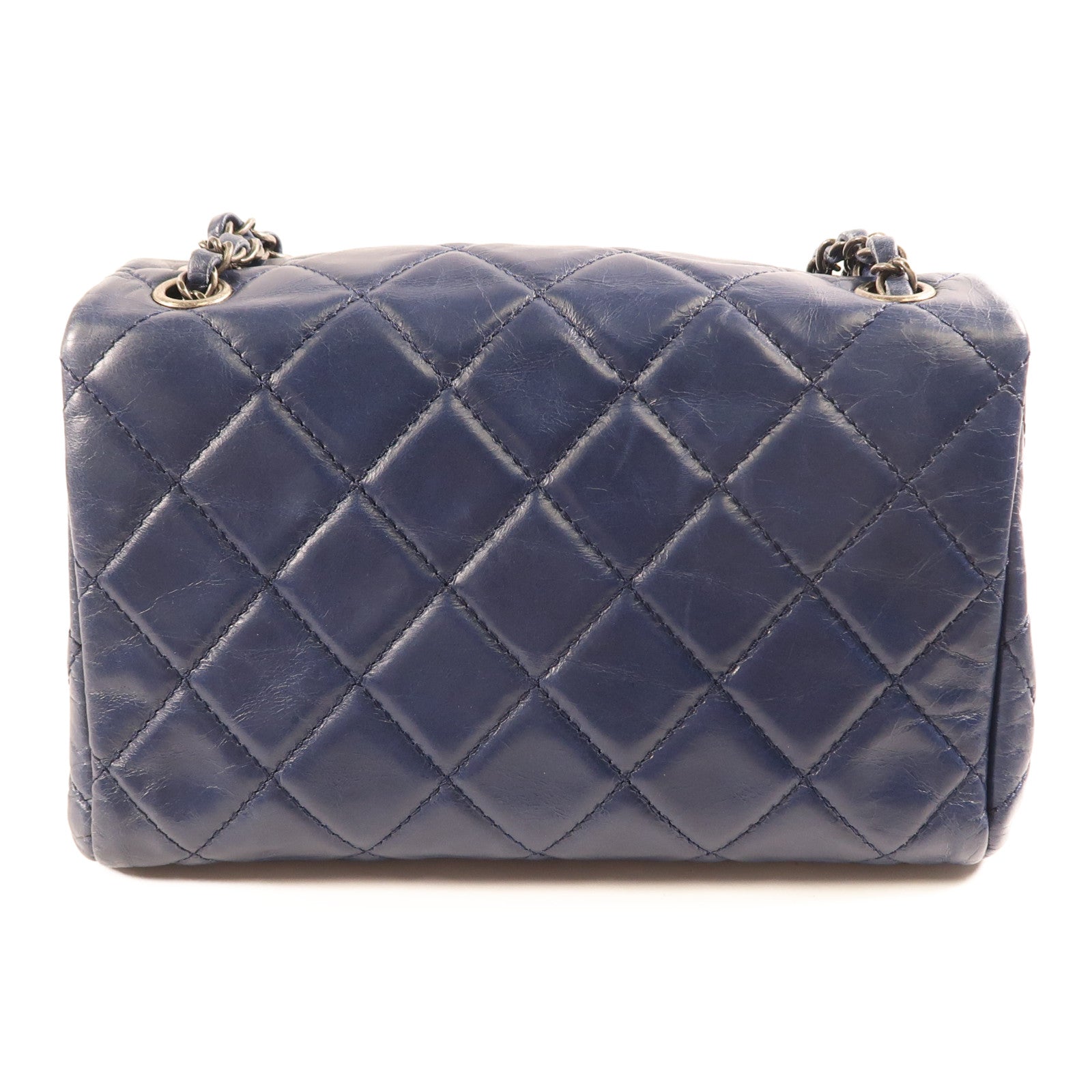 CHANEL CC SHW Chain Shoulder Bag Calfskin Leather Blue