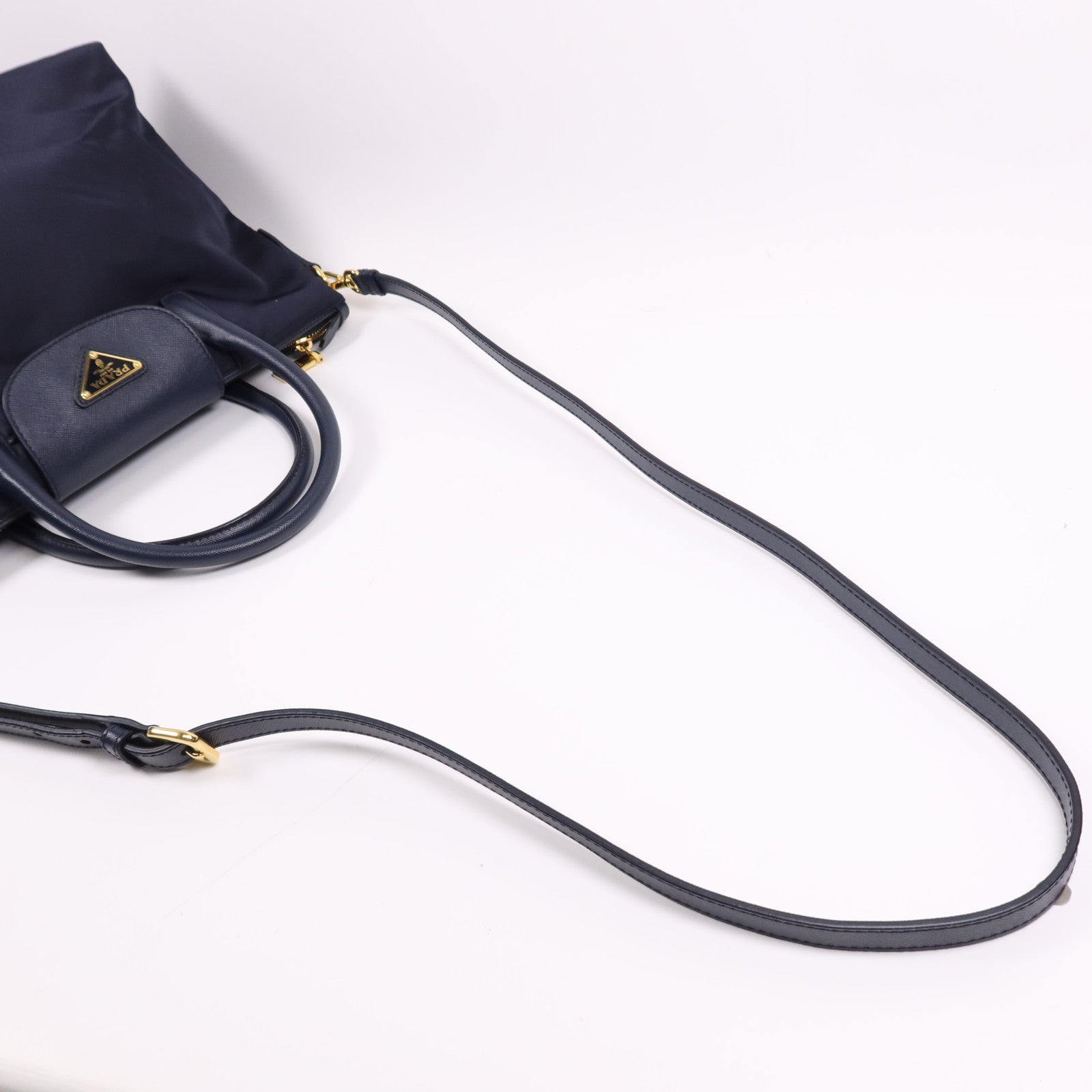PRADA 尼龍Tessuto金扣手挽肩背兩用袋