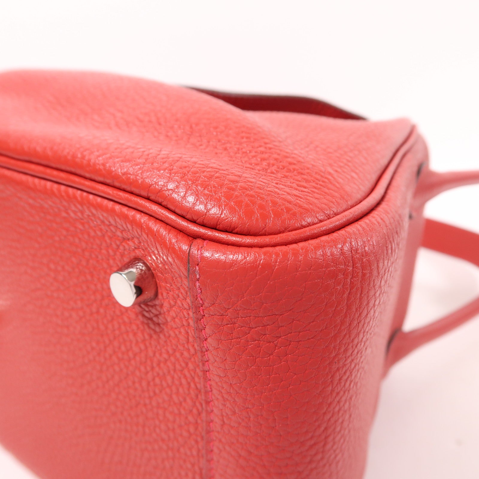 HERMES PHW Lindy 26 2 Way Shoulder Bag Clemence Leather S5 Rouge Tomate