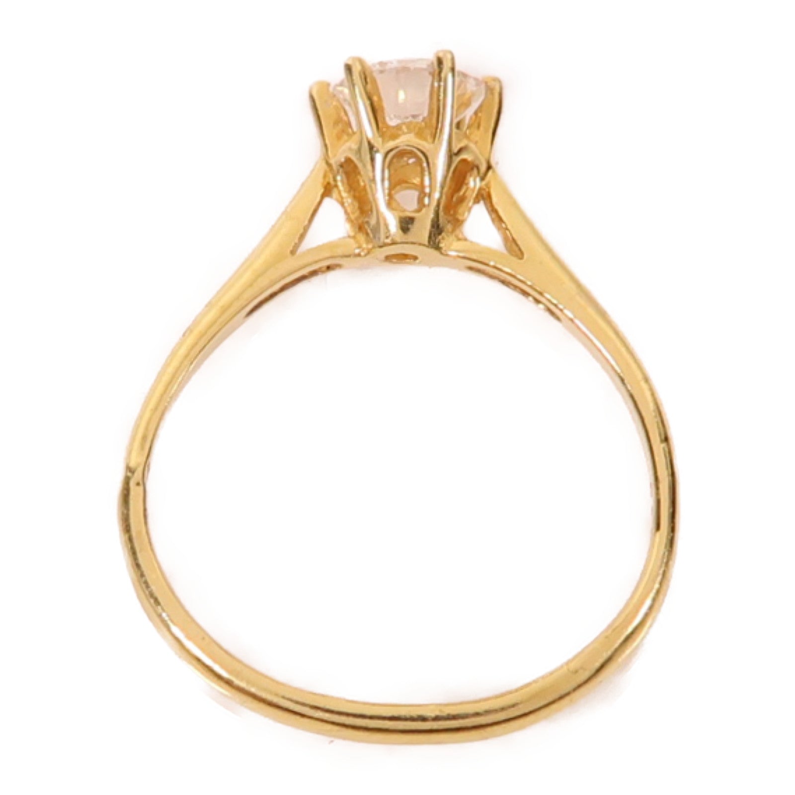 Jewelry Diamond Ring 2.1g 18K Yellow Gold US#5.25