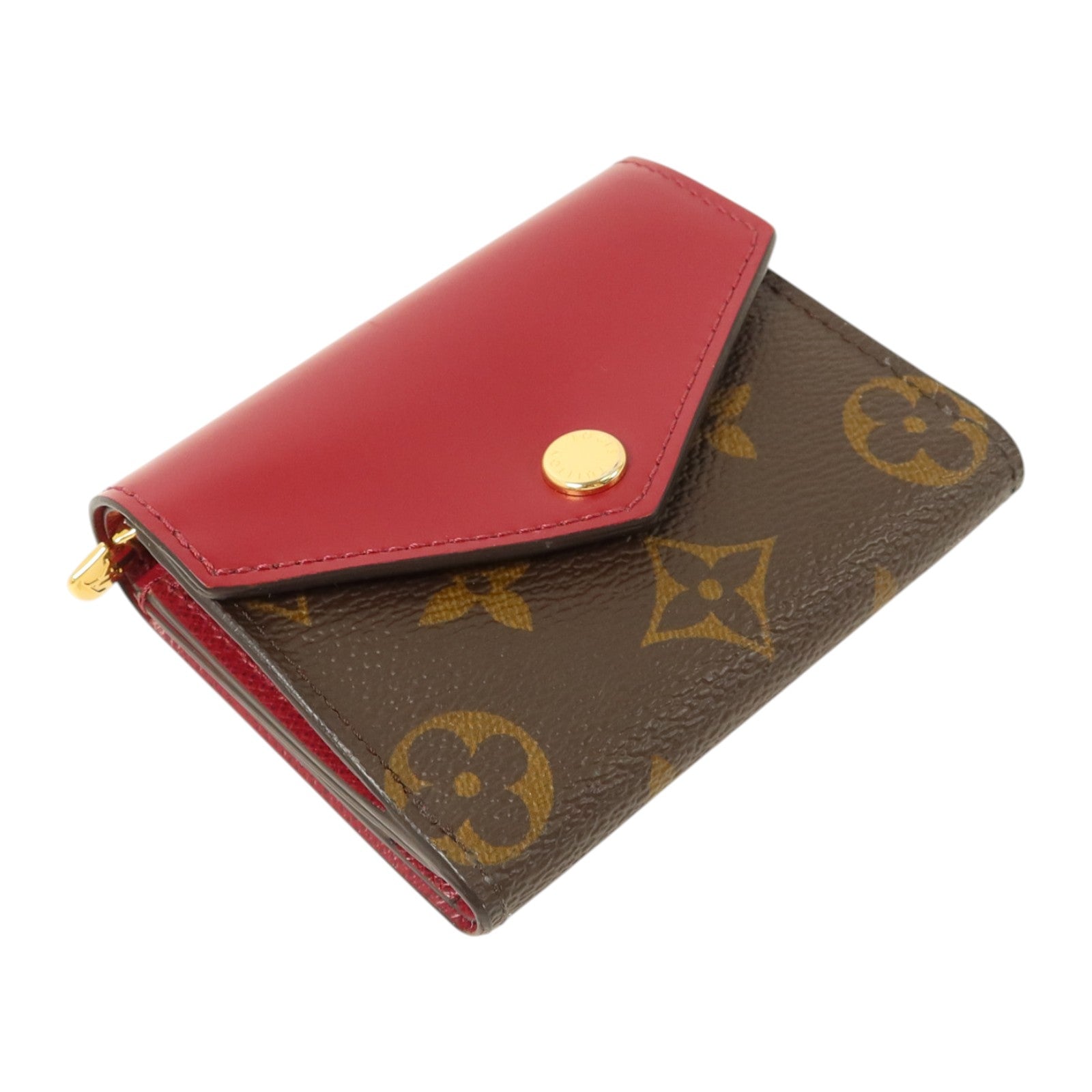 LOUIS VUITTON Monogram/牛皮皮革Zoe Wallet金扣錢包