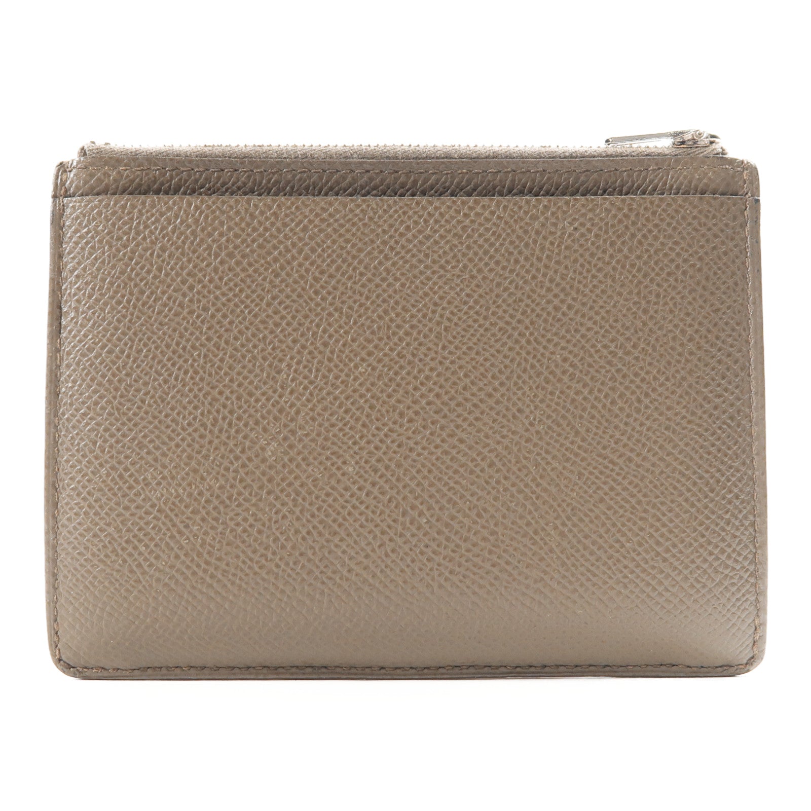 HERMES 【激減優惠】Epsom皮革Porte-Cartes Zippe City銀扣錢包Etain