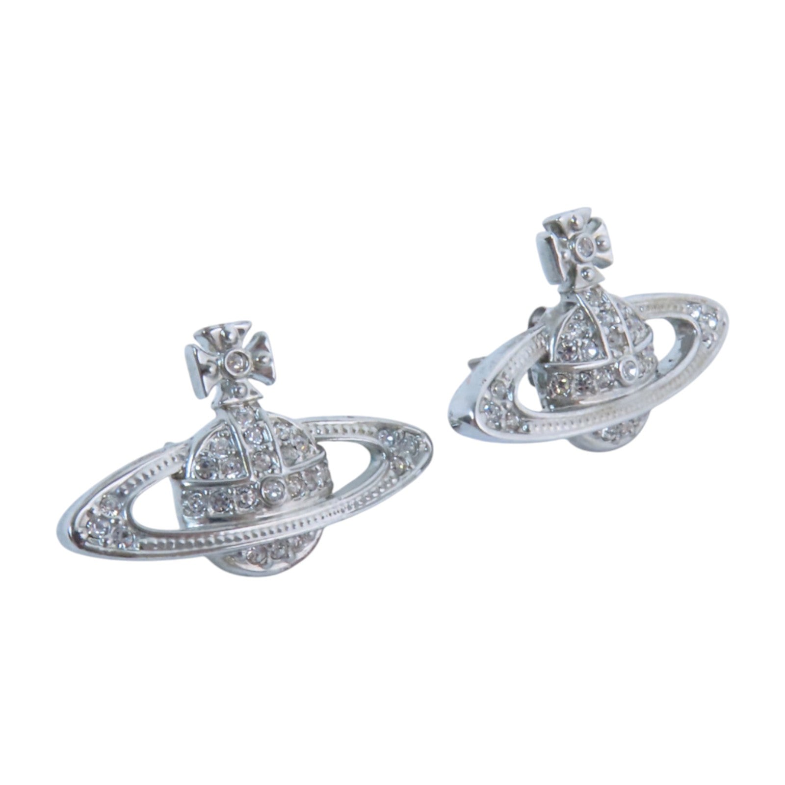 Vivienne Westwood 金屬/水鑽Earrings銀扣耳環