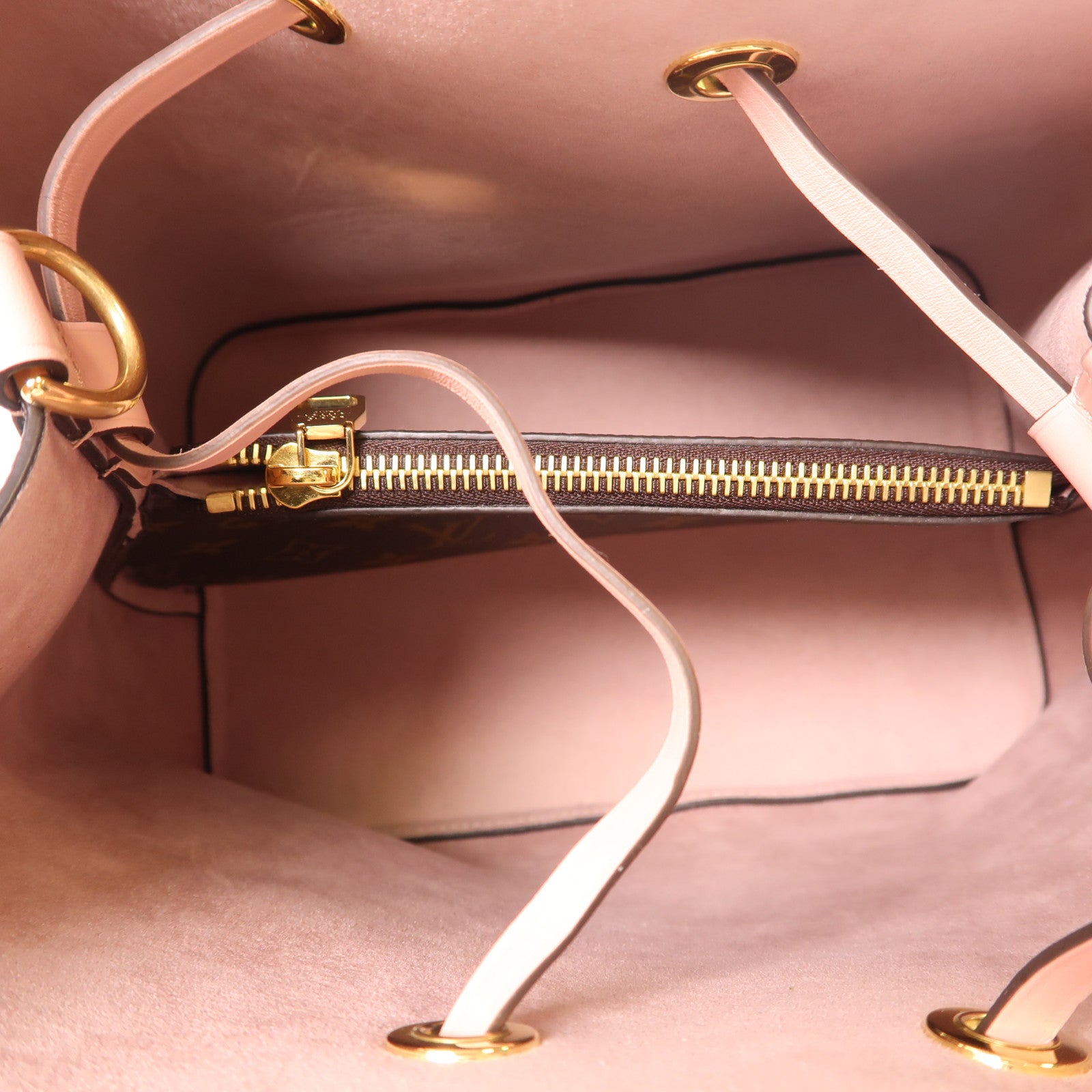 LOUIS VUITTON Monogram Neo Noe金扣手挽肩背兩用袋棕色/粉紅色