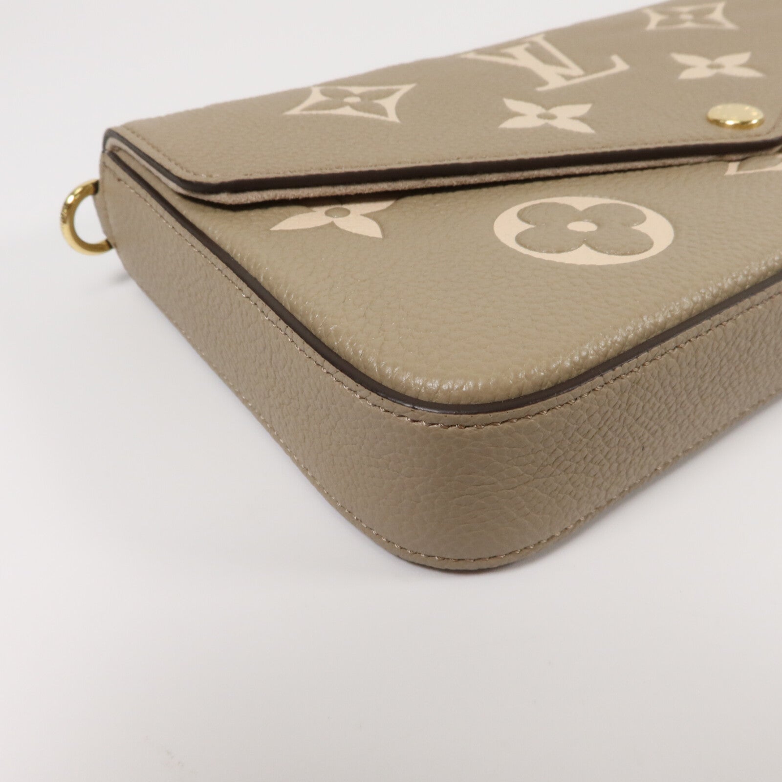 LOUIS VUITTON Monogram Empreinte Felicie Pochette金扣鏈帶肩背袋