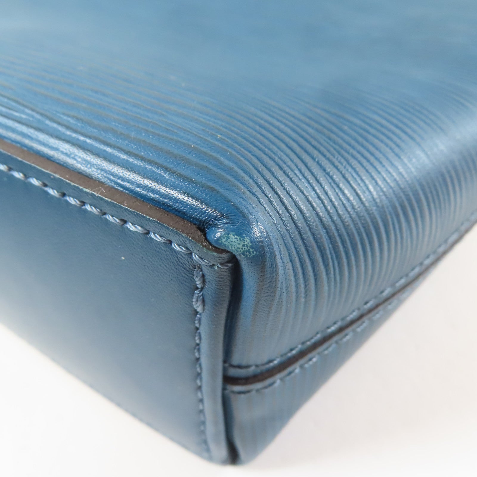 LOUIS VUITTON 【激減優惠】Epi Porte Documents Jour銀扣手挽肩背兩用袋藍色