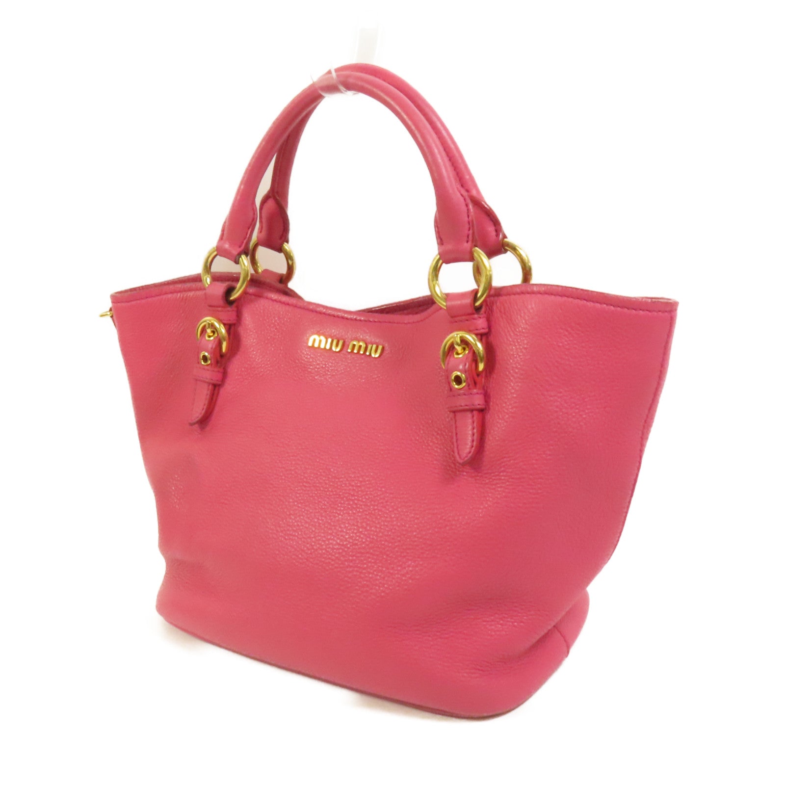 Miu Miu 牛皮皮革2 Way Shoulder金扣手挽肩背兩用袋