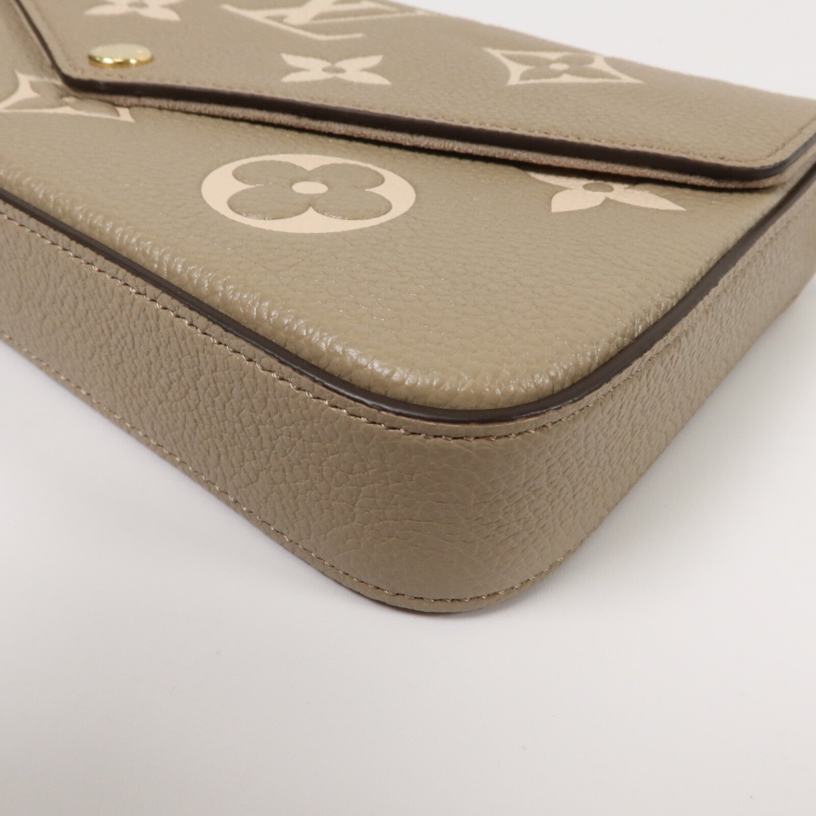 LOUIS VUITTON Monogram Empreinte Felicie Pochette金扣鏈帶肩背袋
