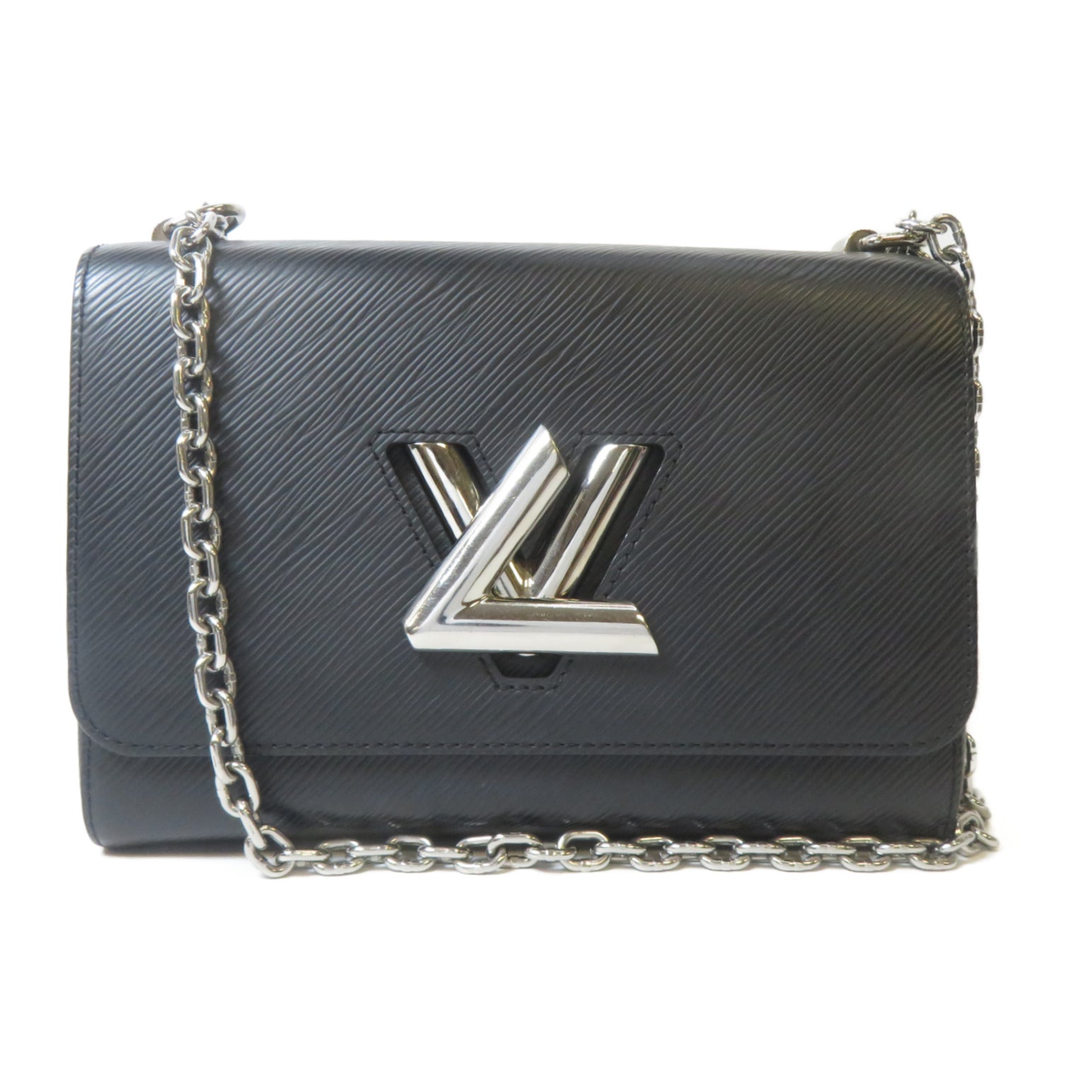 LOUIS VUITTON 【激減優惠】Epi Twist MM銀扣鏈帶肩背袋黒色