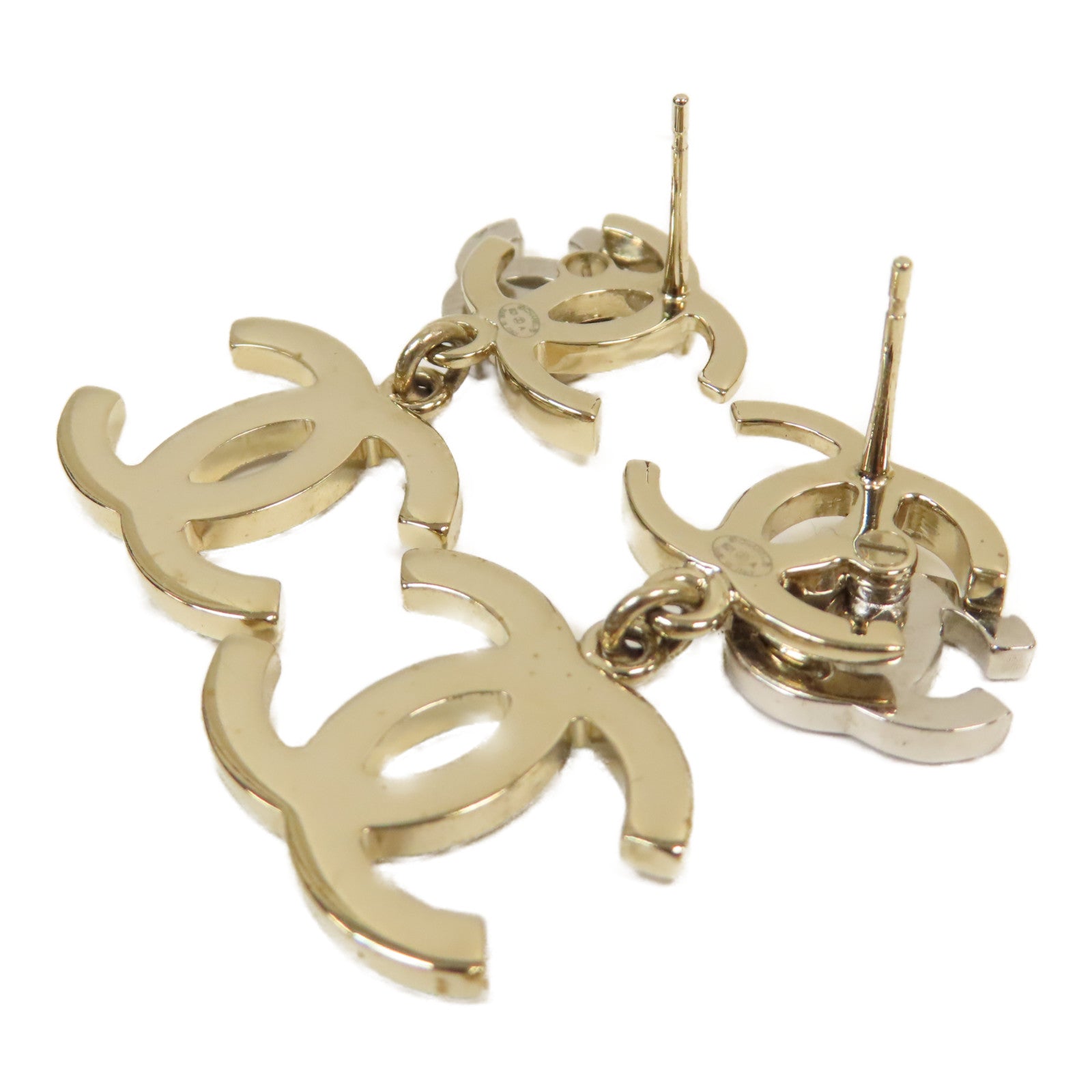 CHANEL PVC/金屬Earrings耳環金色/白色