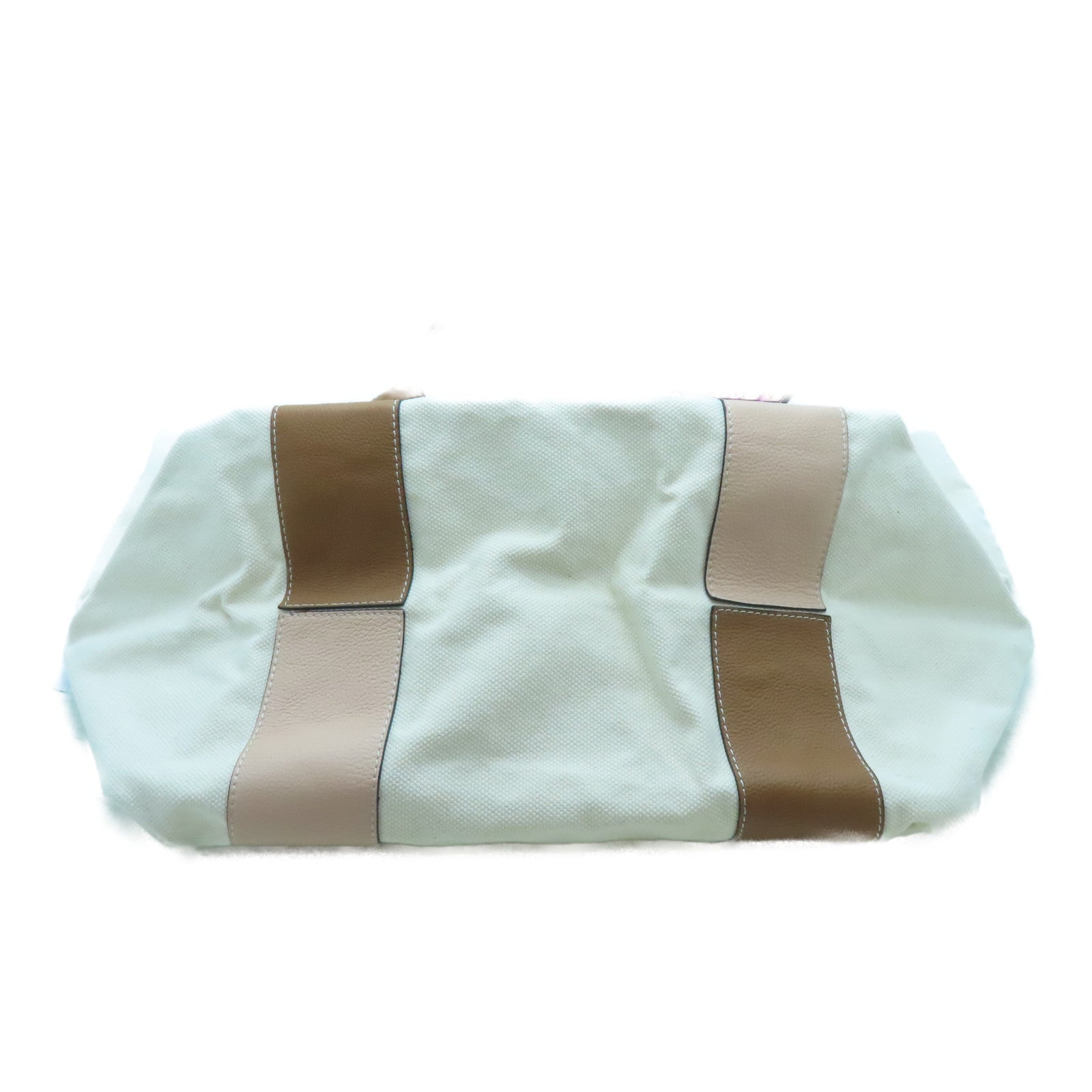 Chloe 帆布Tote Bag金扣手挽袋啡色/米色
