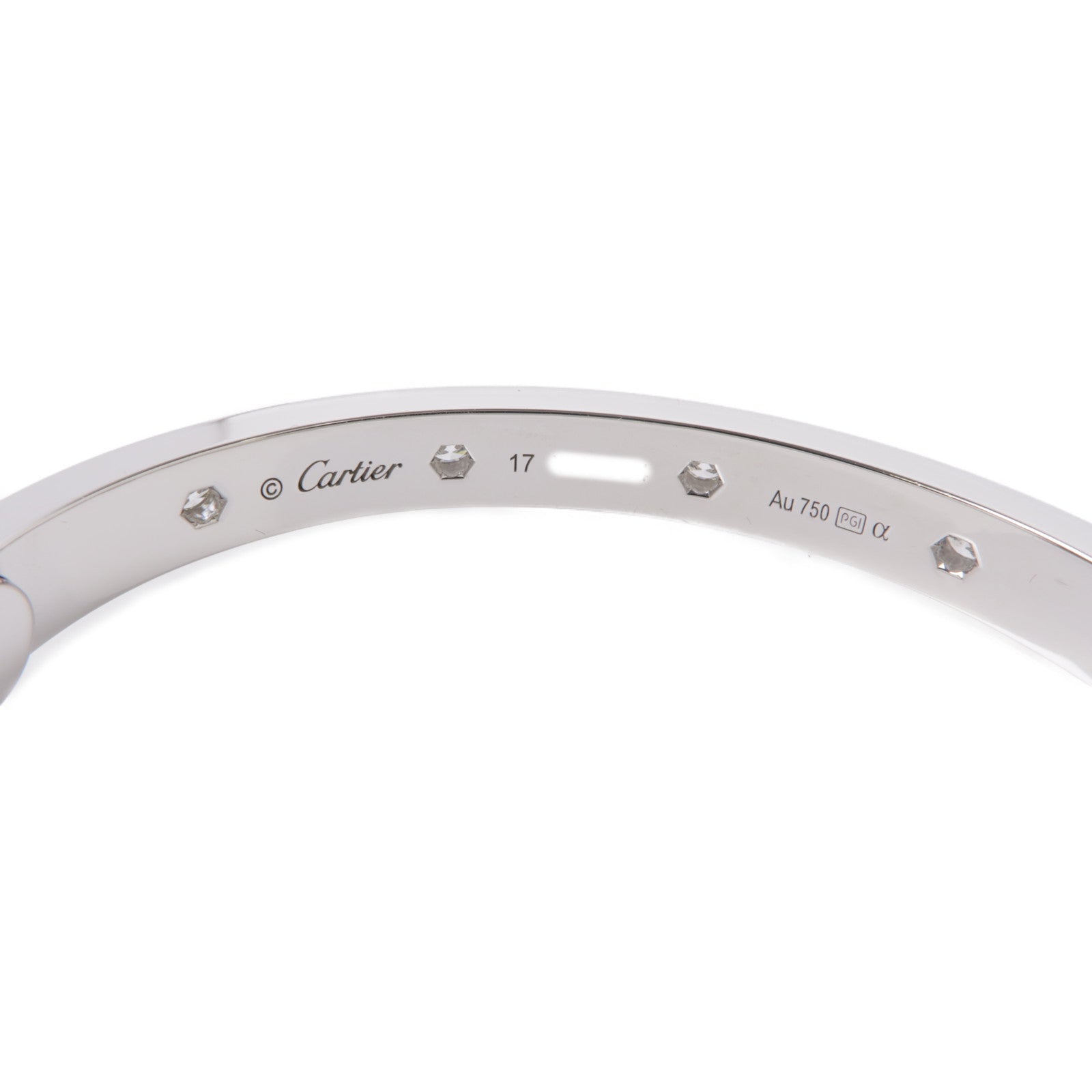 CARTIER 18K白金Love Bracelet Diamond Paved鑽石手鐲Cartier#17
