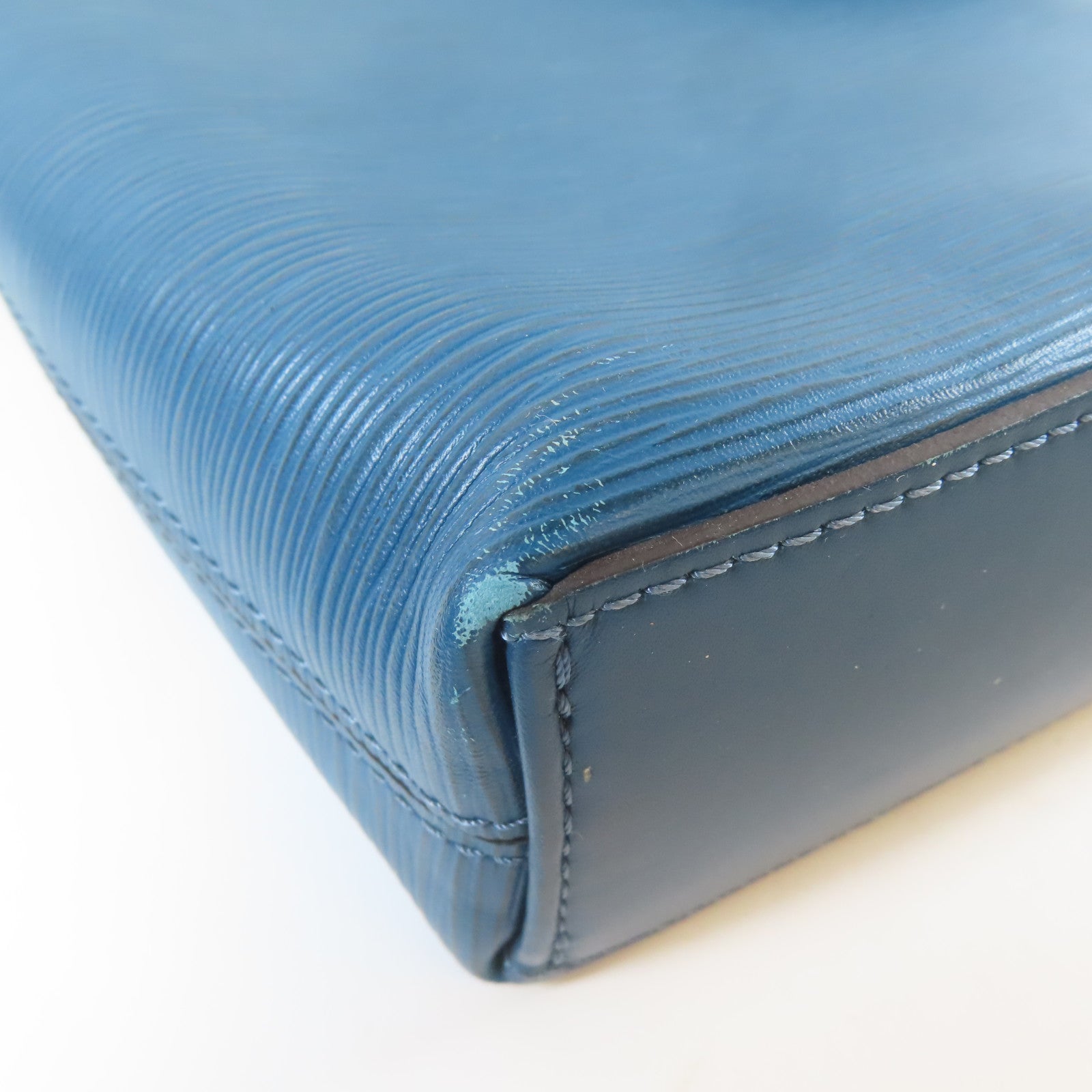 LOUIS VUITTON 【激減優惠】Epi Porte Documents Jour銀扣手挽肩背兩用袋藍色