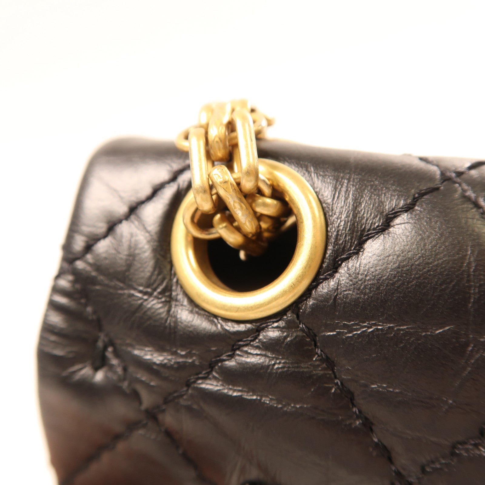 CHANEL 牛皮皮革2.55 20金扣手挽肩背兩用袋黑色