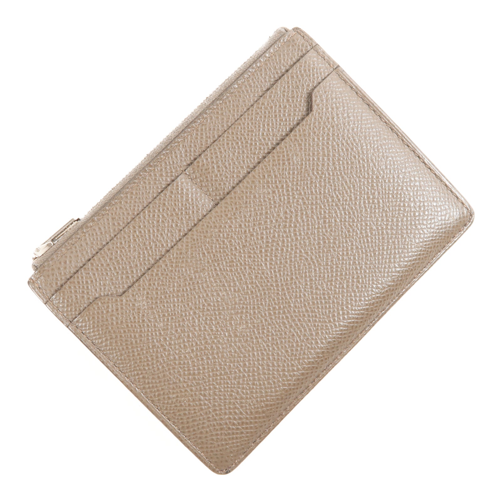 HERMES Epsom皮革Porte-Cartes Zippe City銀扣錢包Etain